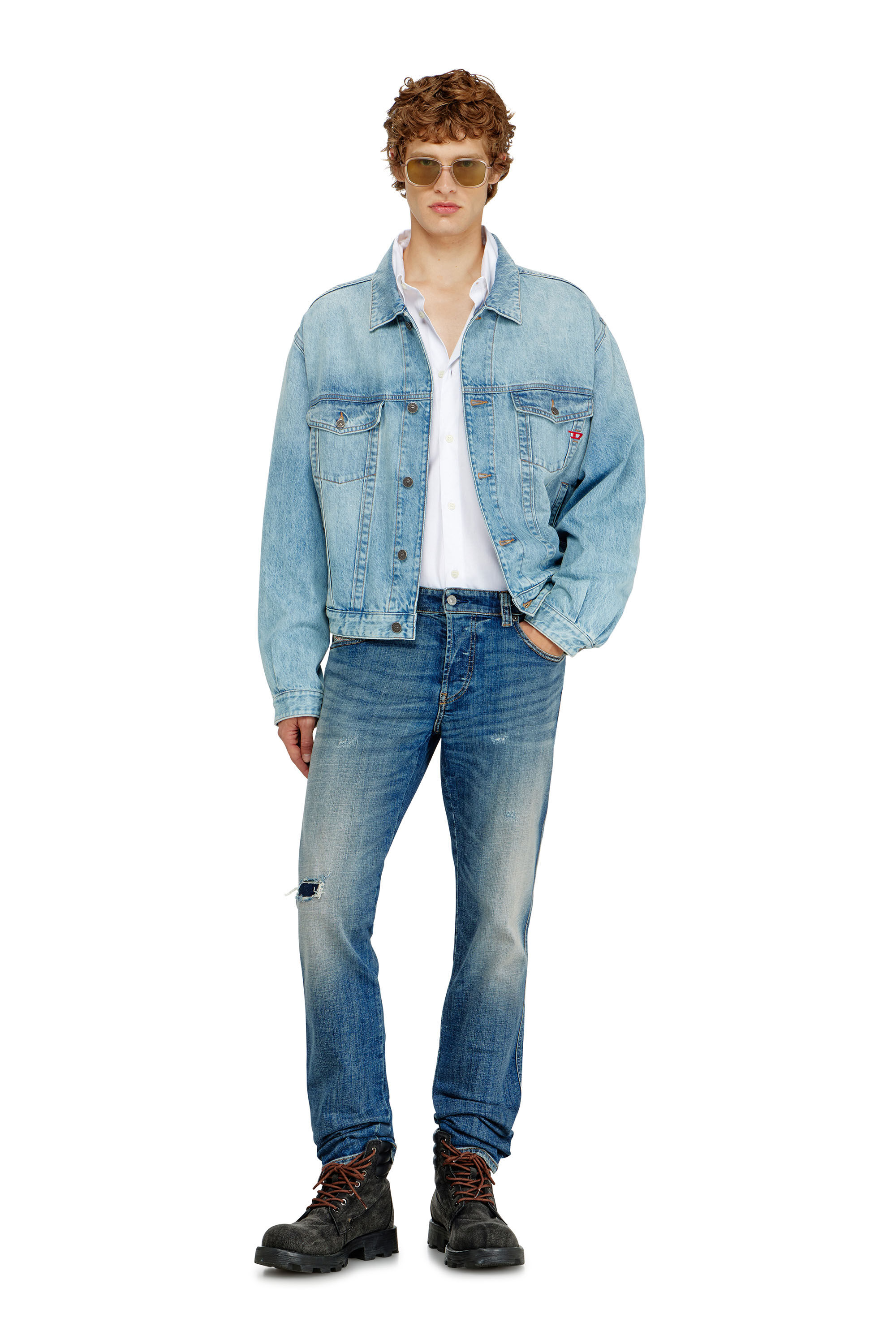 Diesel - D-RANGER, Unisex Trucker-Jacke aus denim in Hellblau - 1