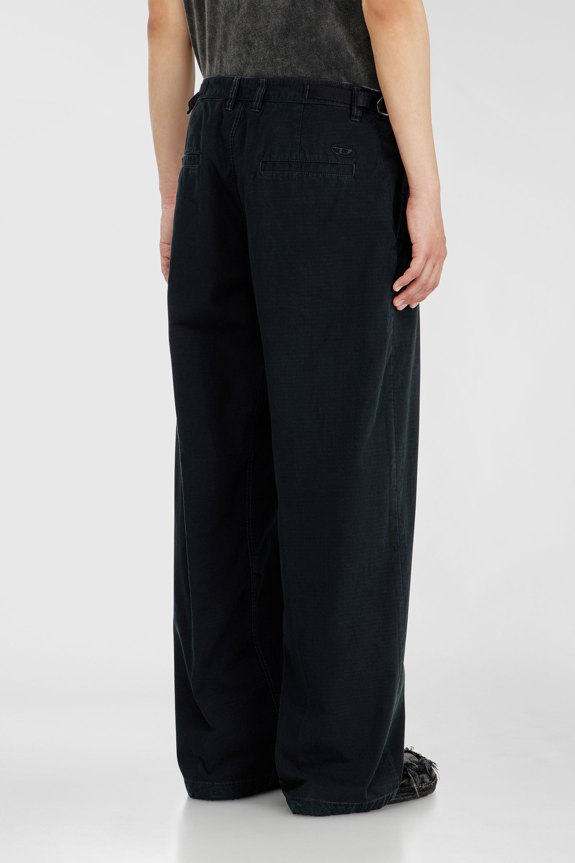 Diesel - P-BALL, Herren Baumwoll-Ripstop-Hose mit seitlichen Schnallen in Schwarz - 4