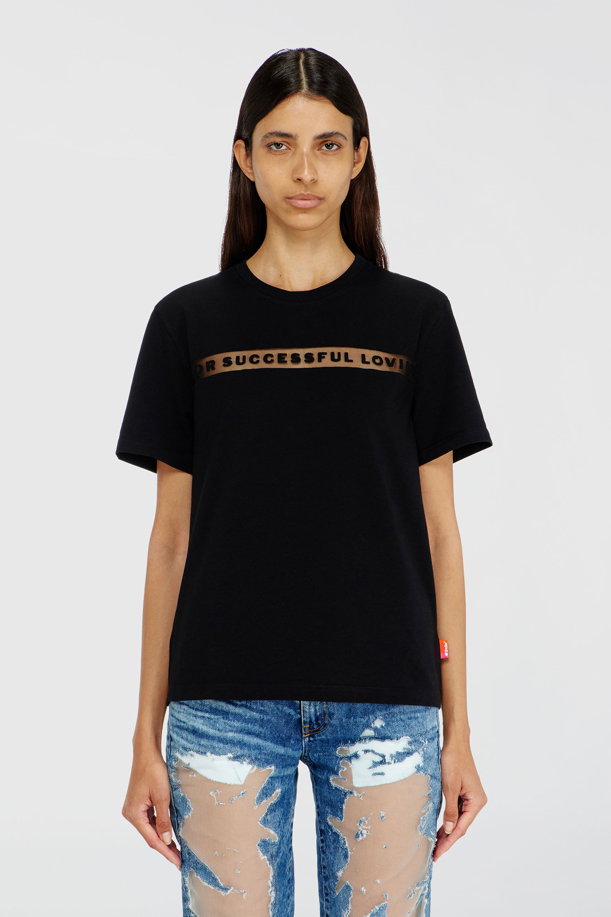 Diesel - PR-T-NOTS-CHI-R, Unisex T-Shirt mit For Successful Loving Logo in Schwarz - 5