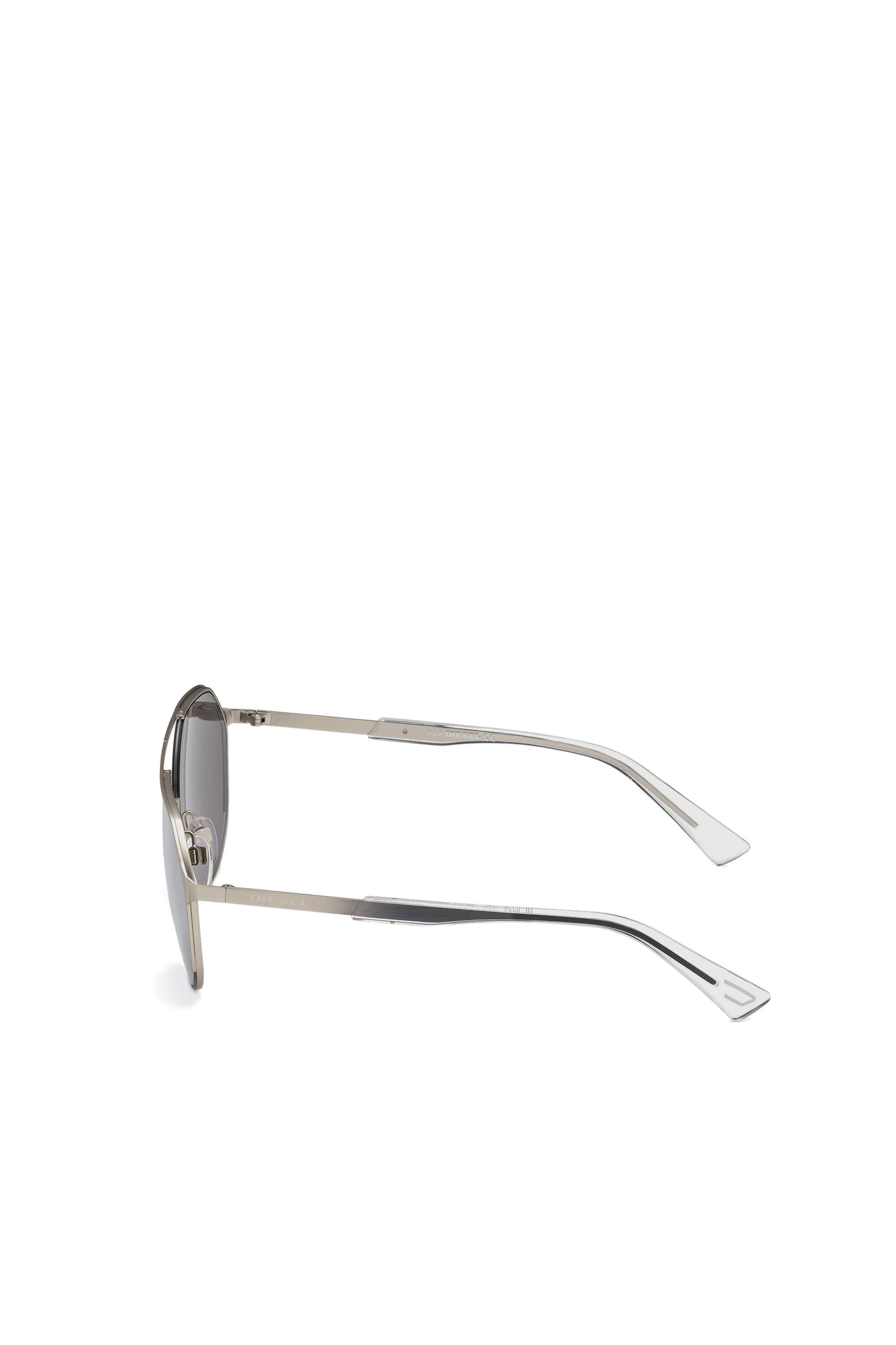 Diesel - DL0324, Herren Abgerundetes Brillengestell aus Metall in Grau - 4