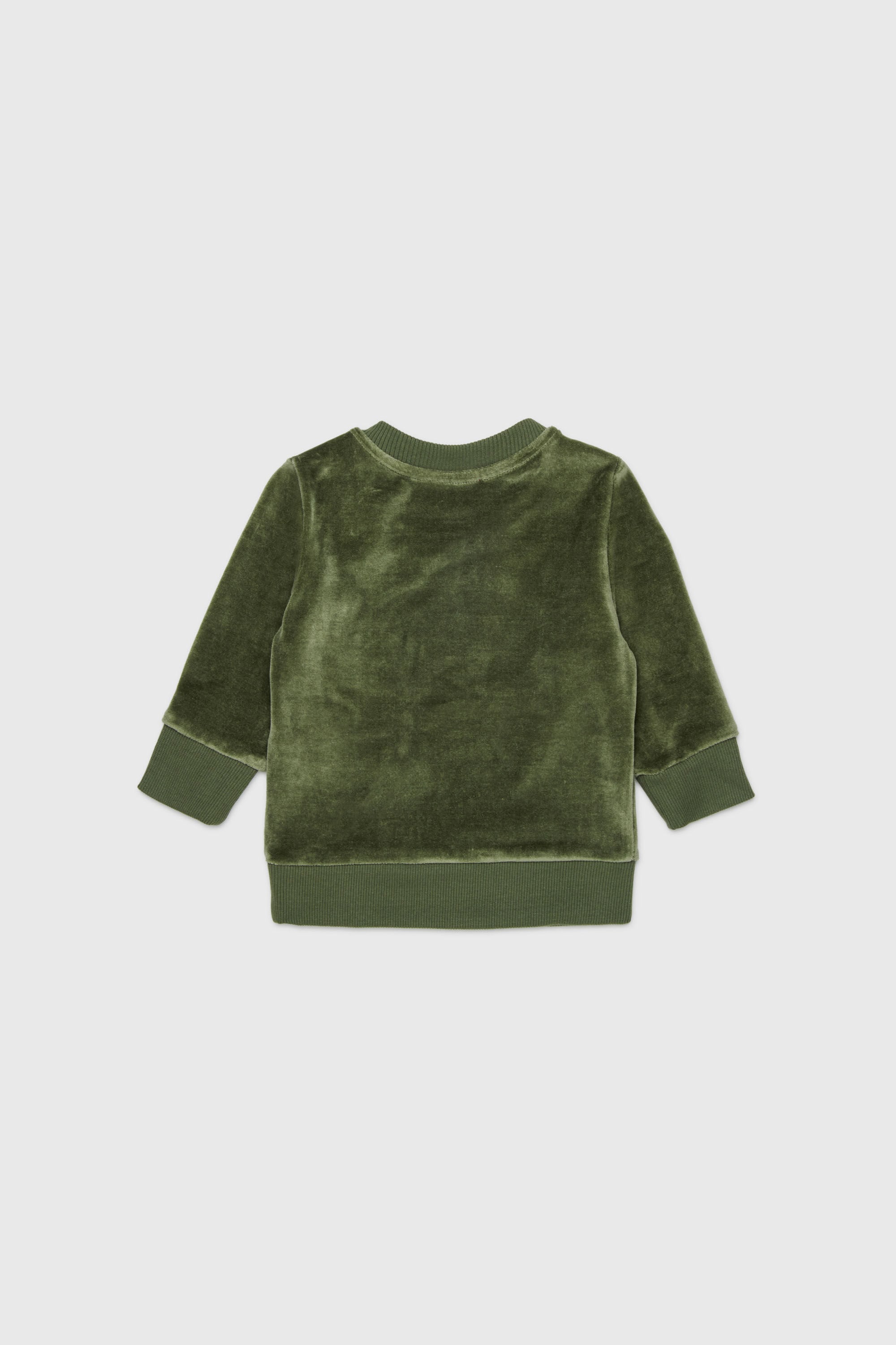 Diesel - SHENIB, Herren Sweatshirt aus Samt mit Oval D Stickerei in Gr&uuml;n - 2