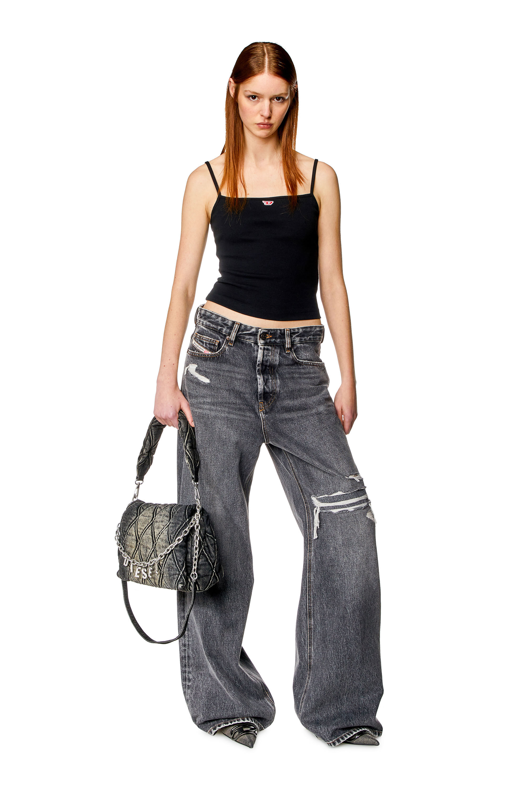 Diesel - 1996 D-Sire 007F6 Straight Jeans, Schwarz/Dunkelgrau - Image 1