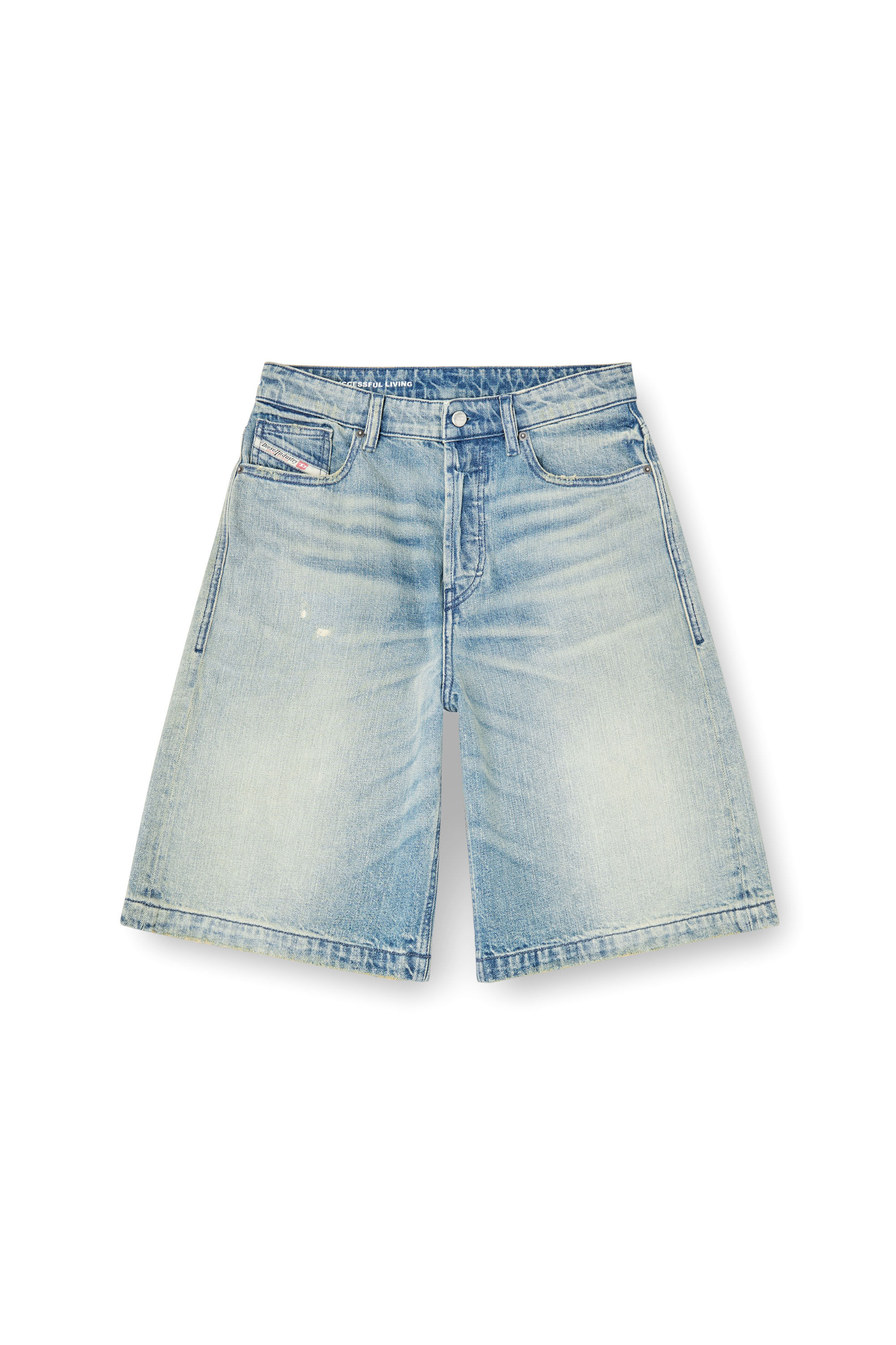 Diesel - DE-SIRE-SHORT, Damen Shorts aus vielgetragenem Denim in Hellblau - 2