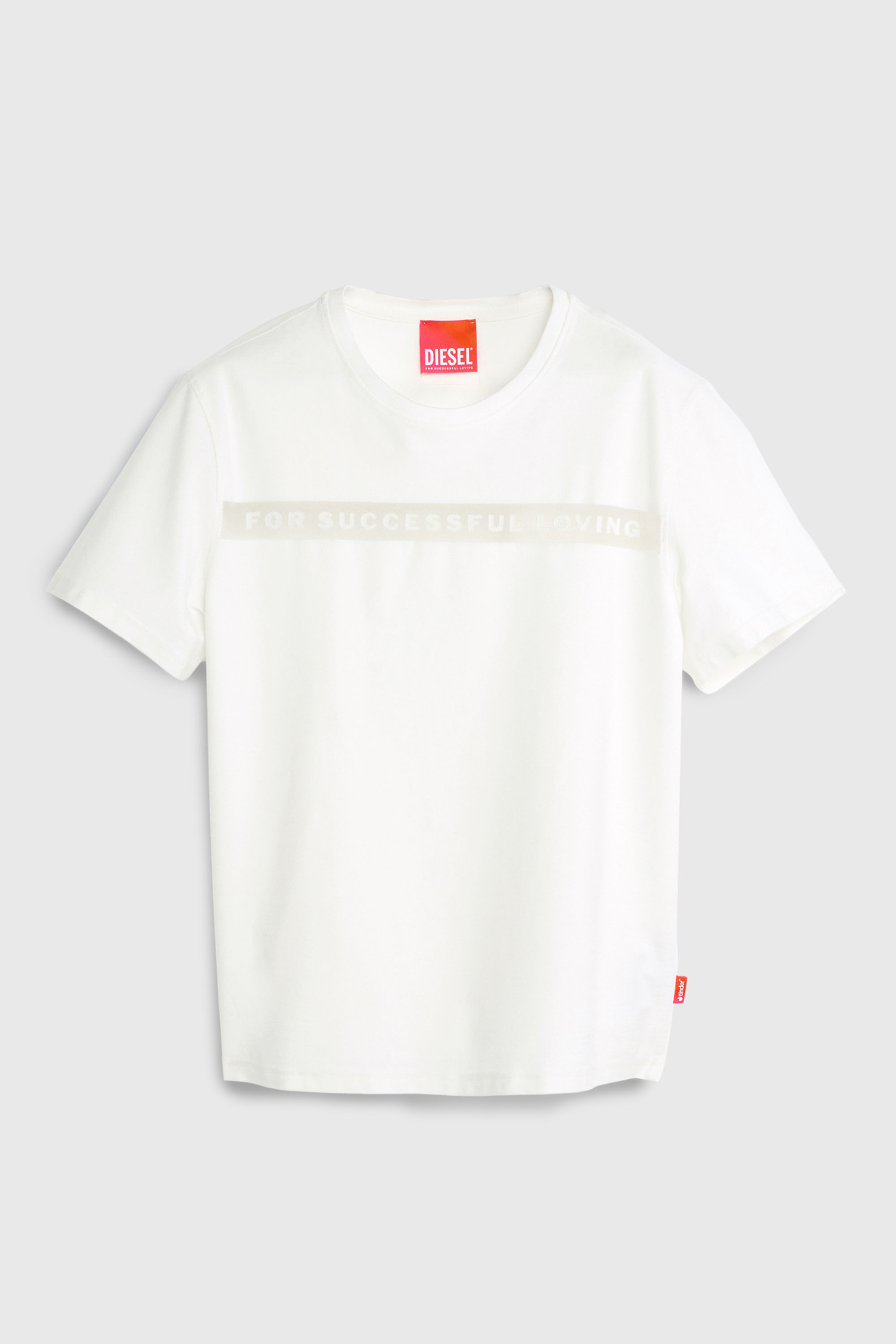 Diesel - PR-T-NOTS-CHI-R, Unisex T-Shirt mit For Successful Loving Logo in Wei&szlig; - 2
