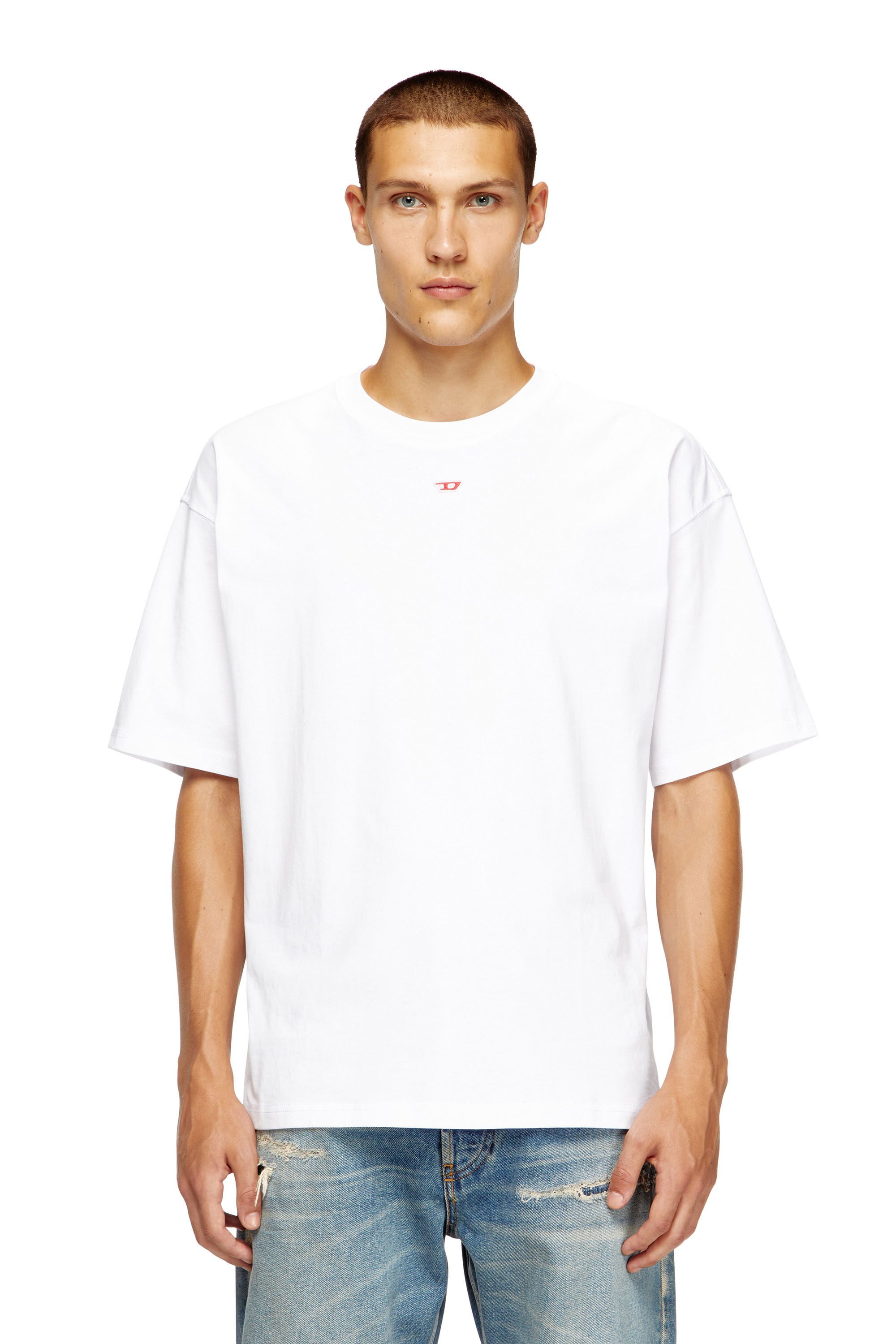 Diesel - T-BOXT-D, Unisex T-Shirt mit gesticktem D-Patch in Weiß - 3