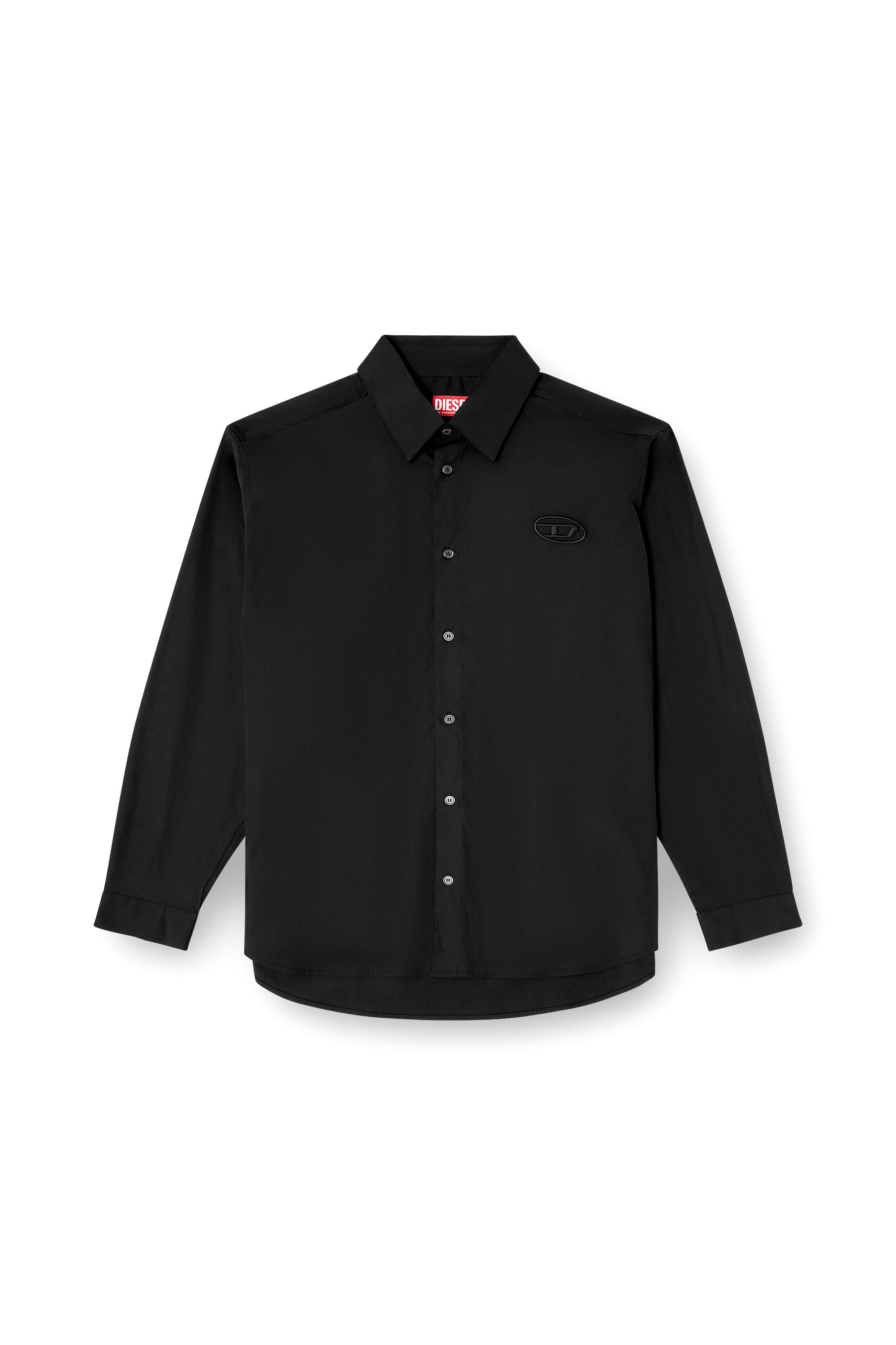 Diesel - S-SIMPLY-GSBH, Herren Stretch-Popeline-Hemd mit Stickerei in Schwarz - 2