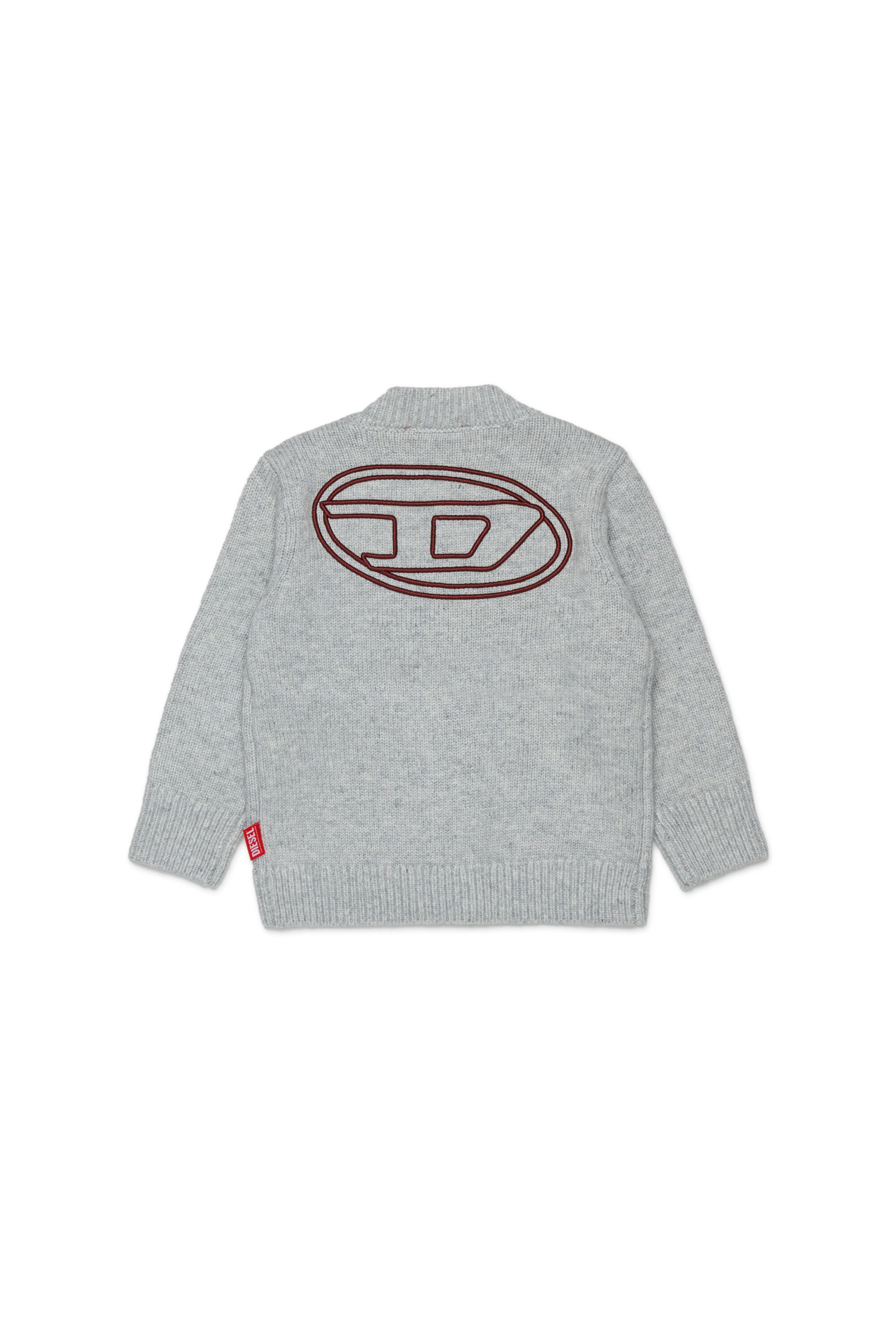Diesel - KOLYB, Herren Cashmere-angereicherte Strickjacke mit gro&szlig;em Oval D in Grau - 2