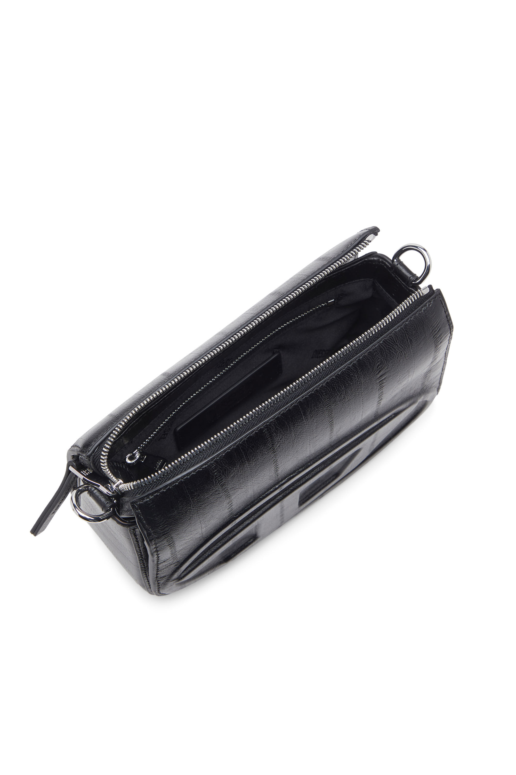 Diesel - 1DR CAMERA BAG, Herren 1DR-Kameratasche aus Leder mit Aal-Effekt in Schwarz - 2