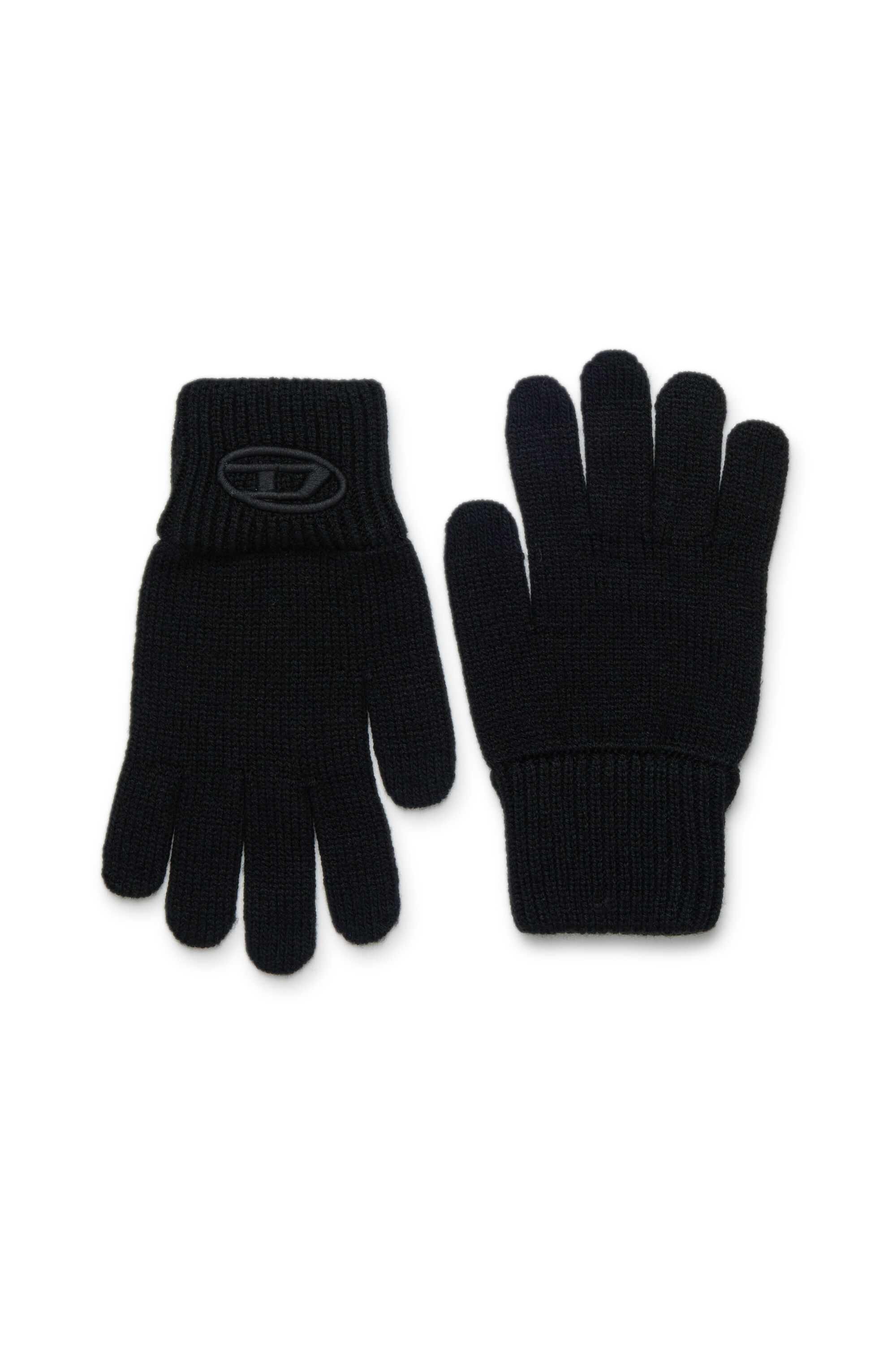 Diesel - NUTTI, Unisex Wollhandschuhe mit Oval-D-Logo in Schwarz - 1