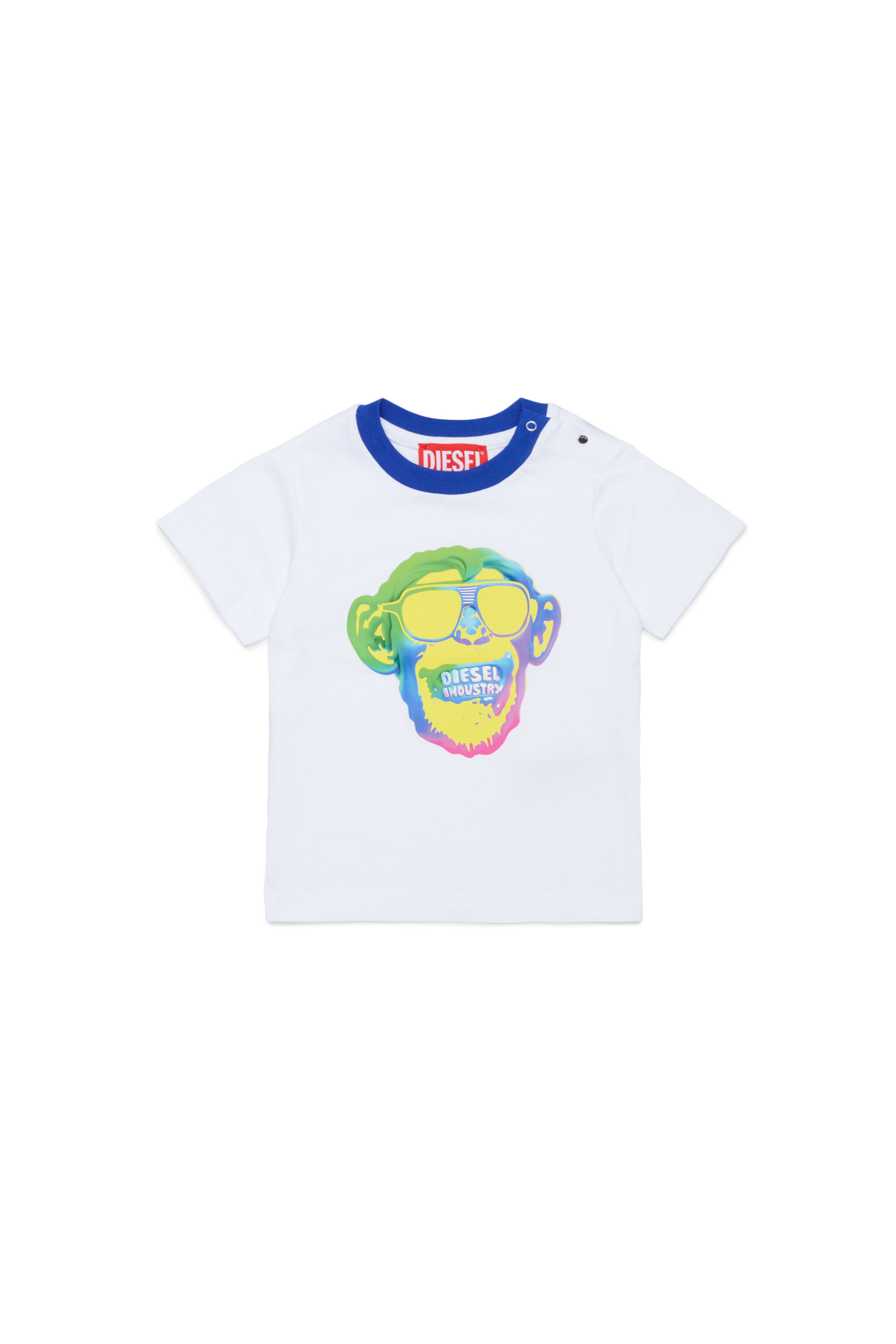Diesel - TOKEYB, Herren Baumwoll-T-Shirt mit Affenprint in Wei&szlig; - 1