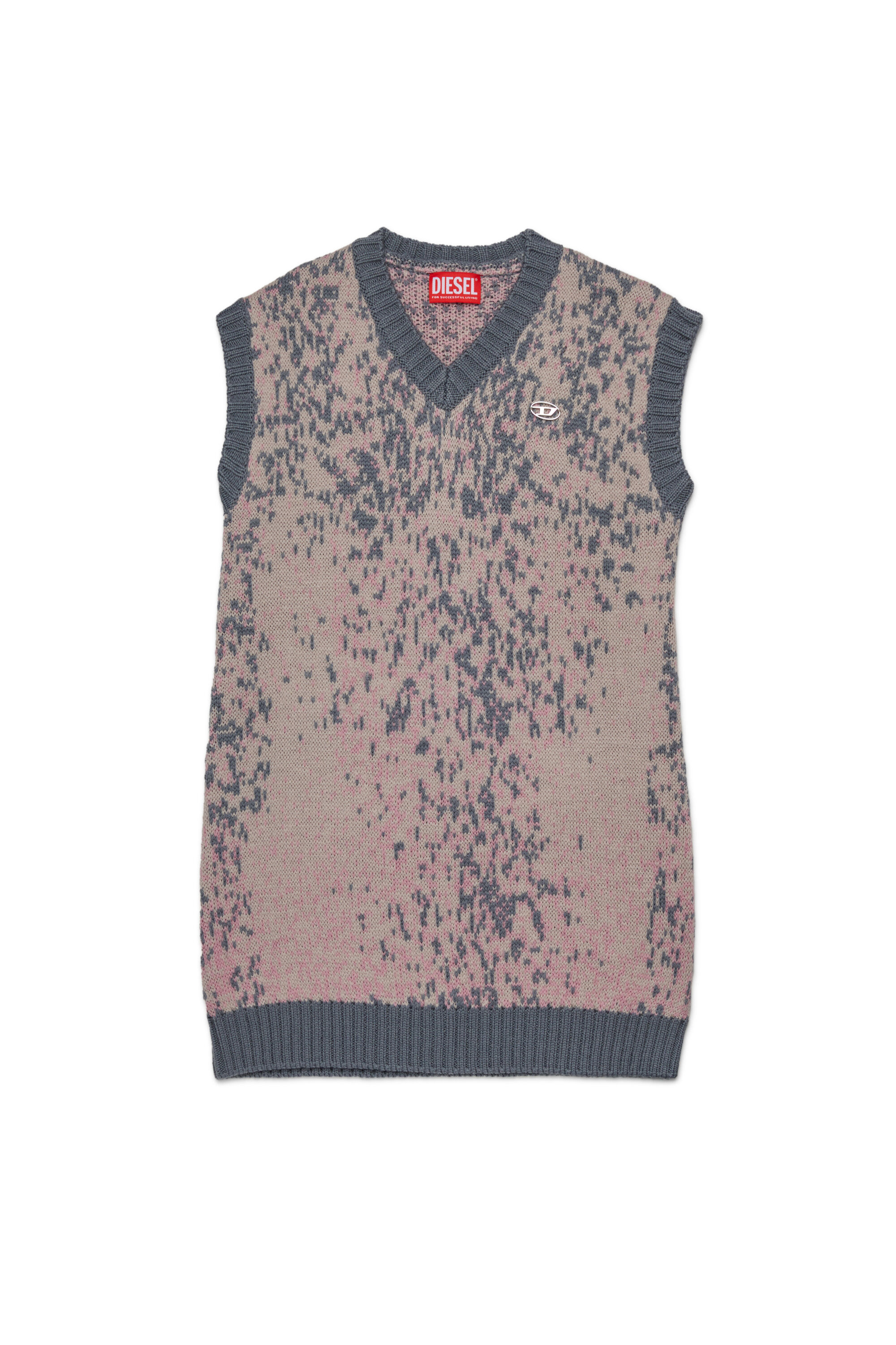 Diesel - DIAMA, Woman's Wool dress with a V-neck in Pink - 1