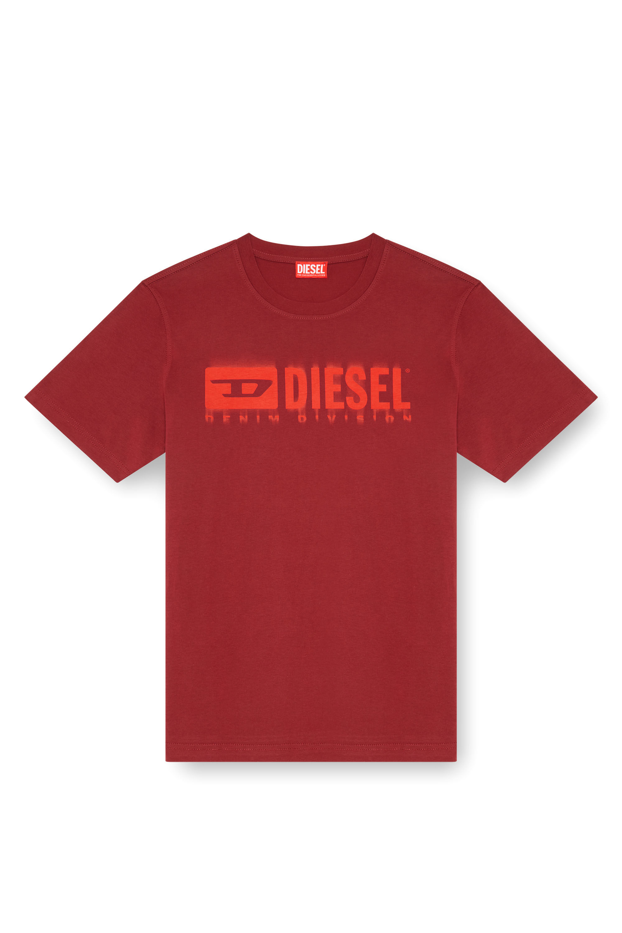 Diesel - T-ADJUST-Q7, Herren T-Shirt mit verschwommenem Diesel-Logo in Rot - Image 2