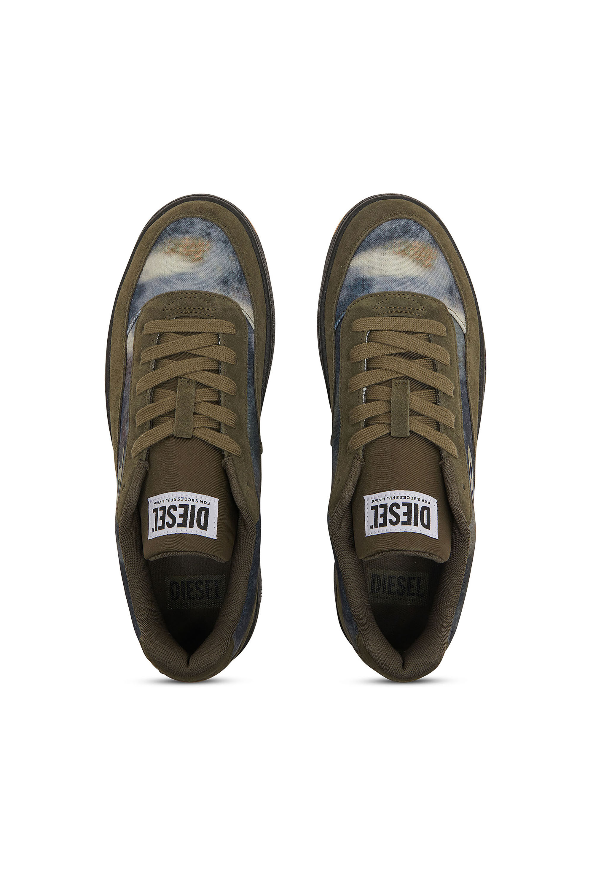 Diesel - S-TRACKER-D LOW, Herren S-Tracker-D Schnürschuhe aus Leder in Grün/Blau - 4