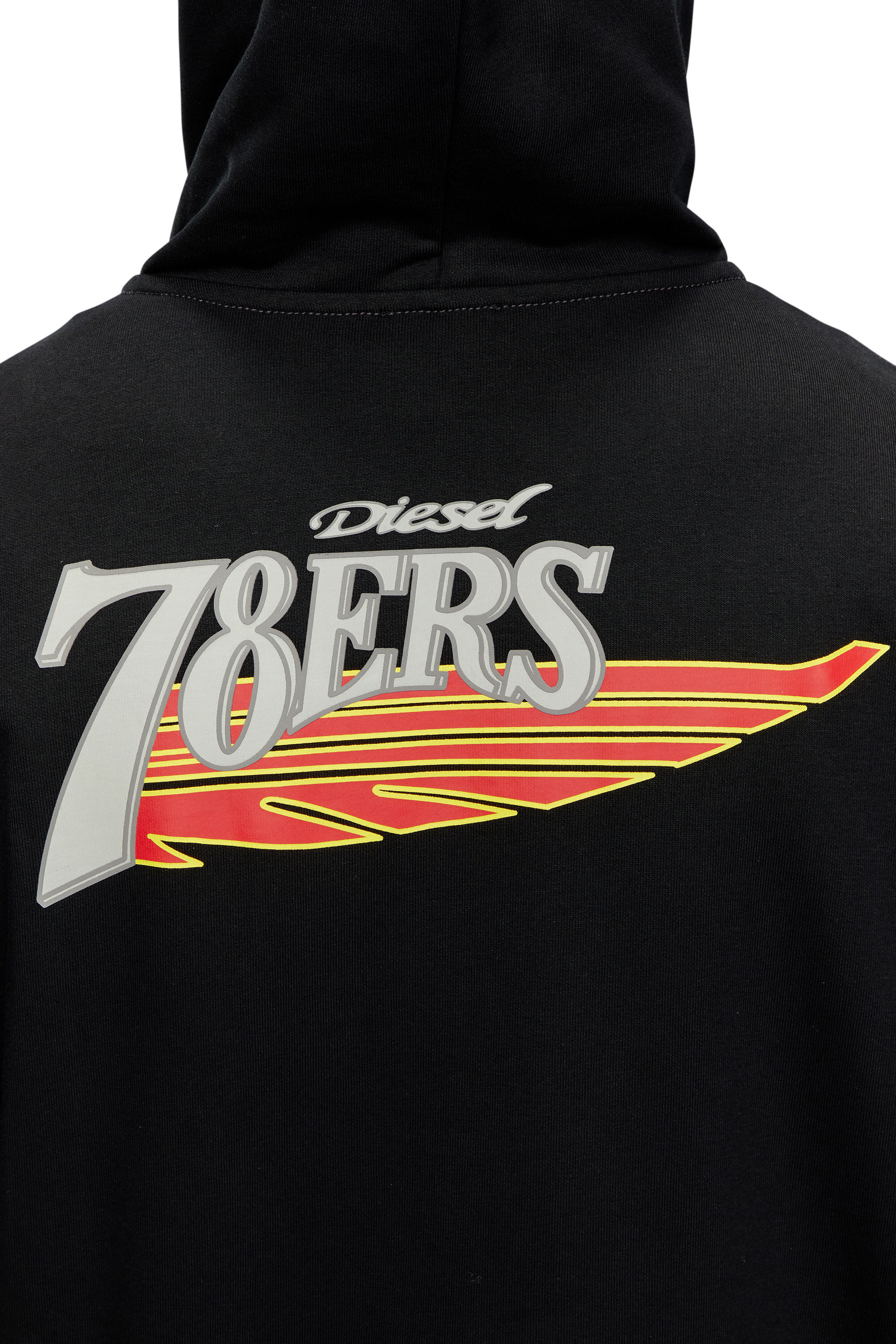 Diesel - S-GINN-HOOD-ZIP-K12, Herren Hoodie mit College-Grafik und Reißverschluss in Schwarz - 5
