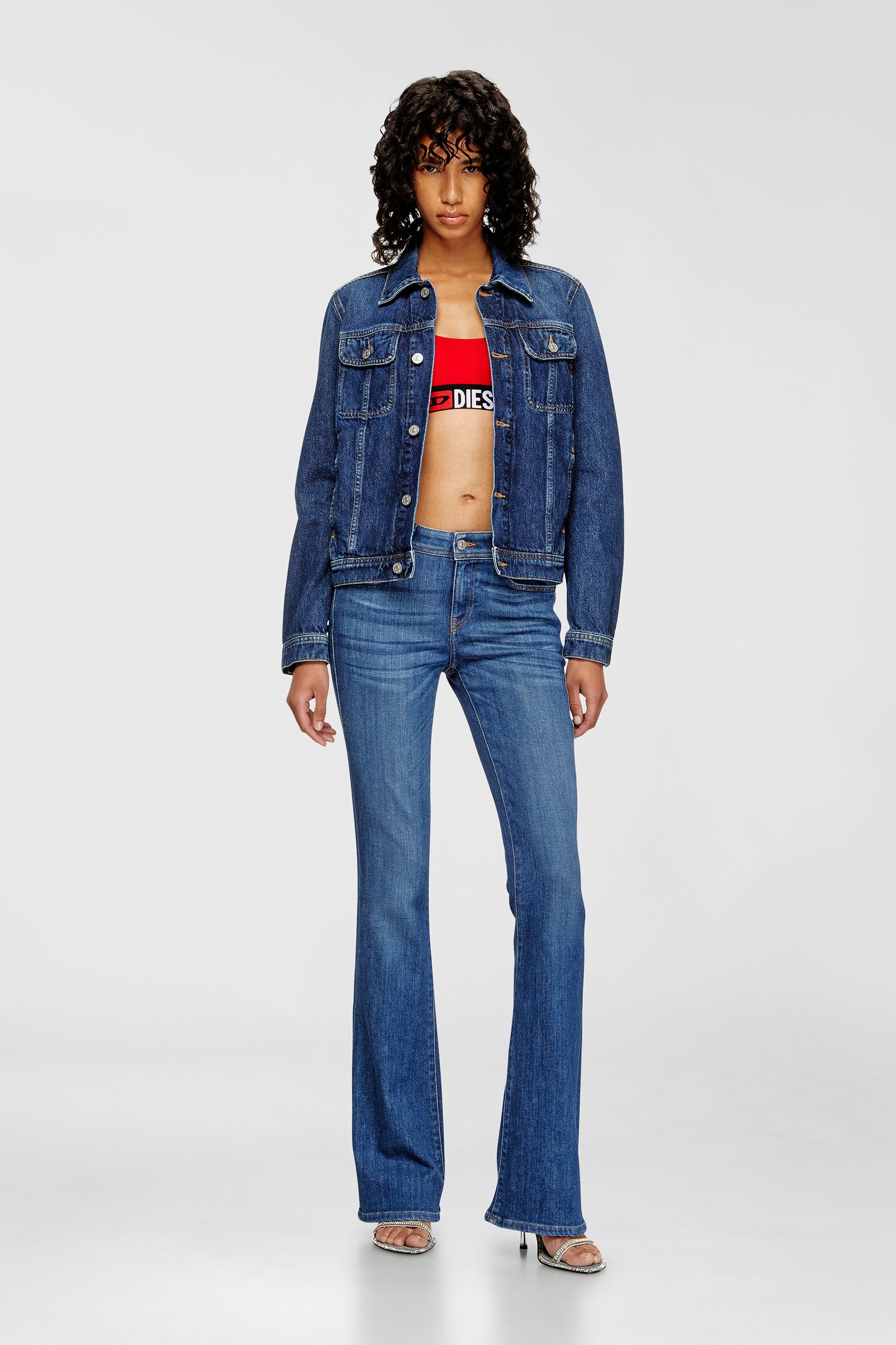 Diesel - UFSB-ORIBA, Damen Bralette mit Logoband in Rot - 6