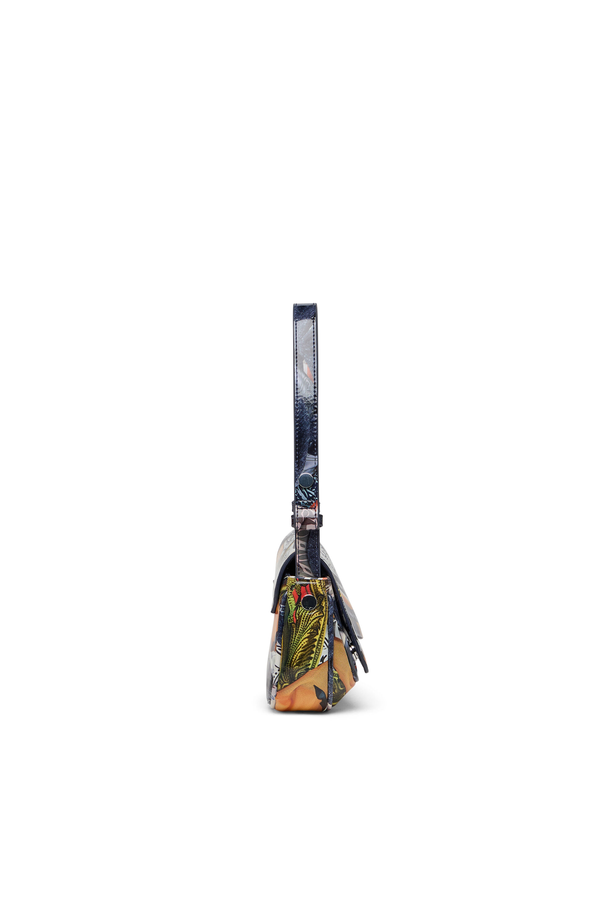 Diesel - PLAY CLUTCH, Damen Play-Glänzende Clutch mit Print in Orange/Blau - 4