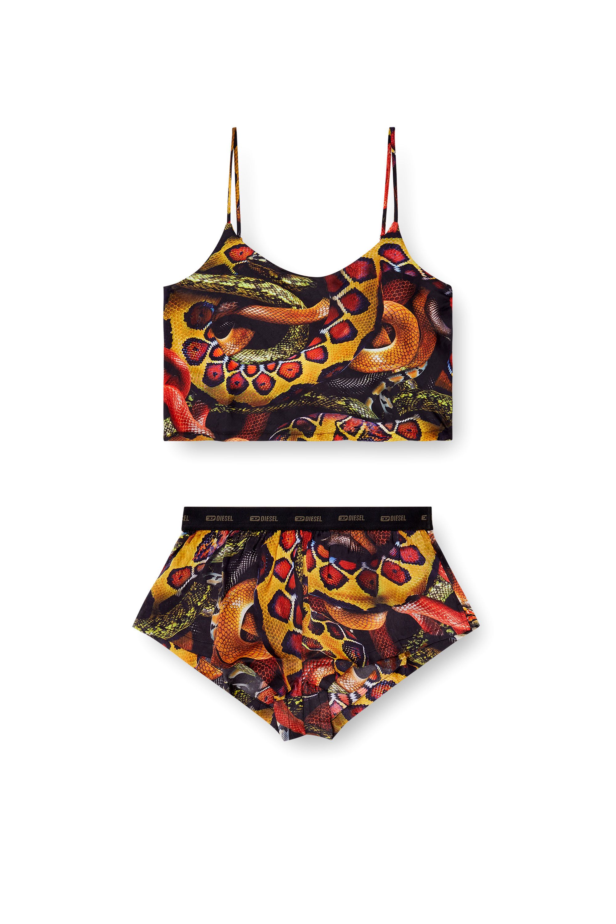 Diesel - SET-IVONE-SNAKE, Damen Pyjama-Set aus Satin mit Schlangen-Print in Bunt - 2