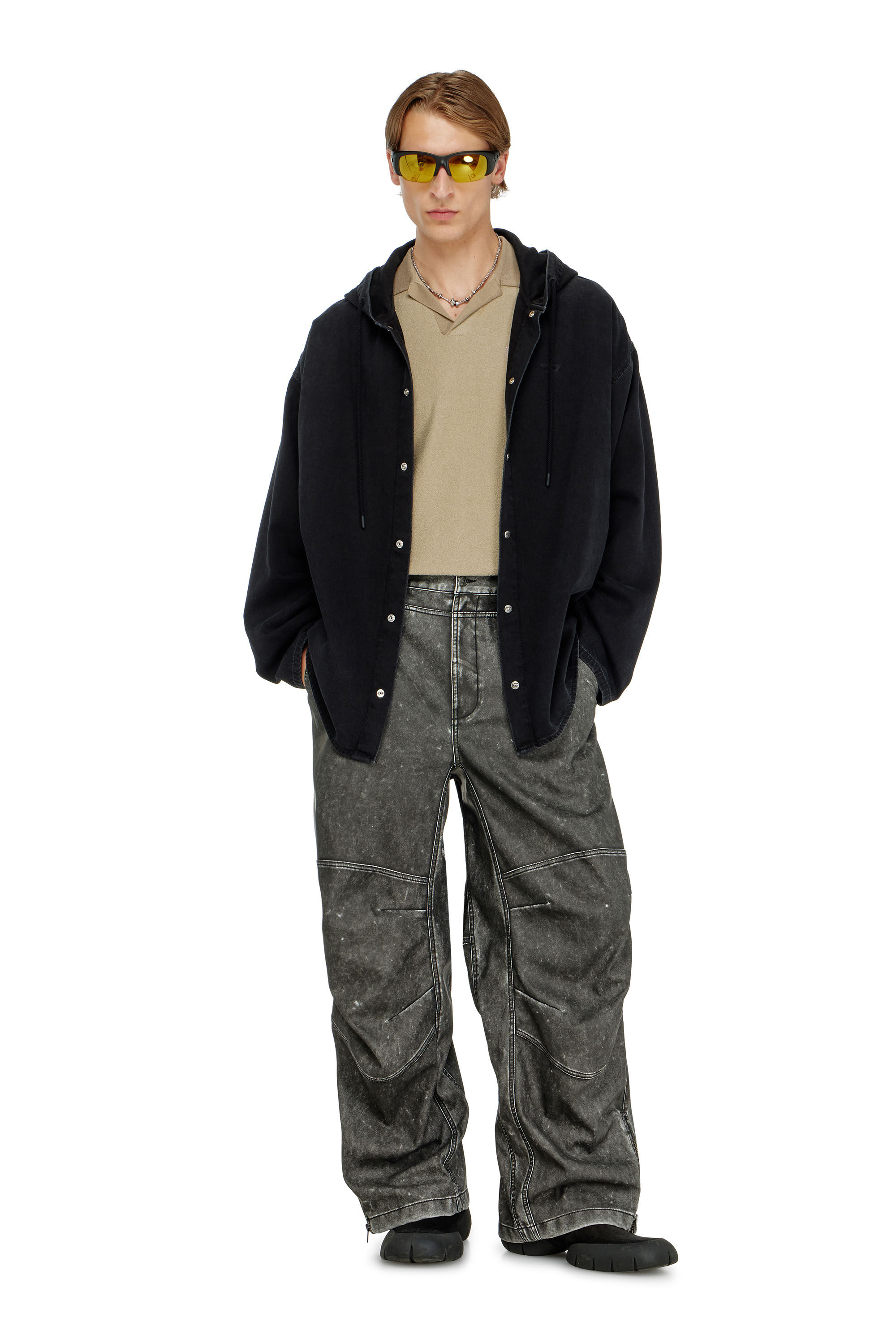 Diesel - P-DELLY-NJCJ, Herren Hose aus Material mit distressed-Effekt in null - 1