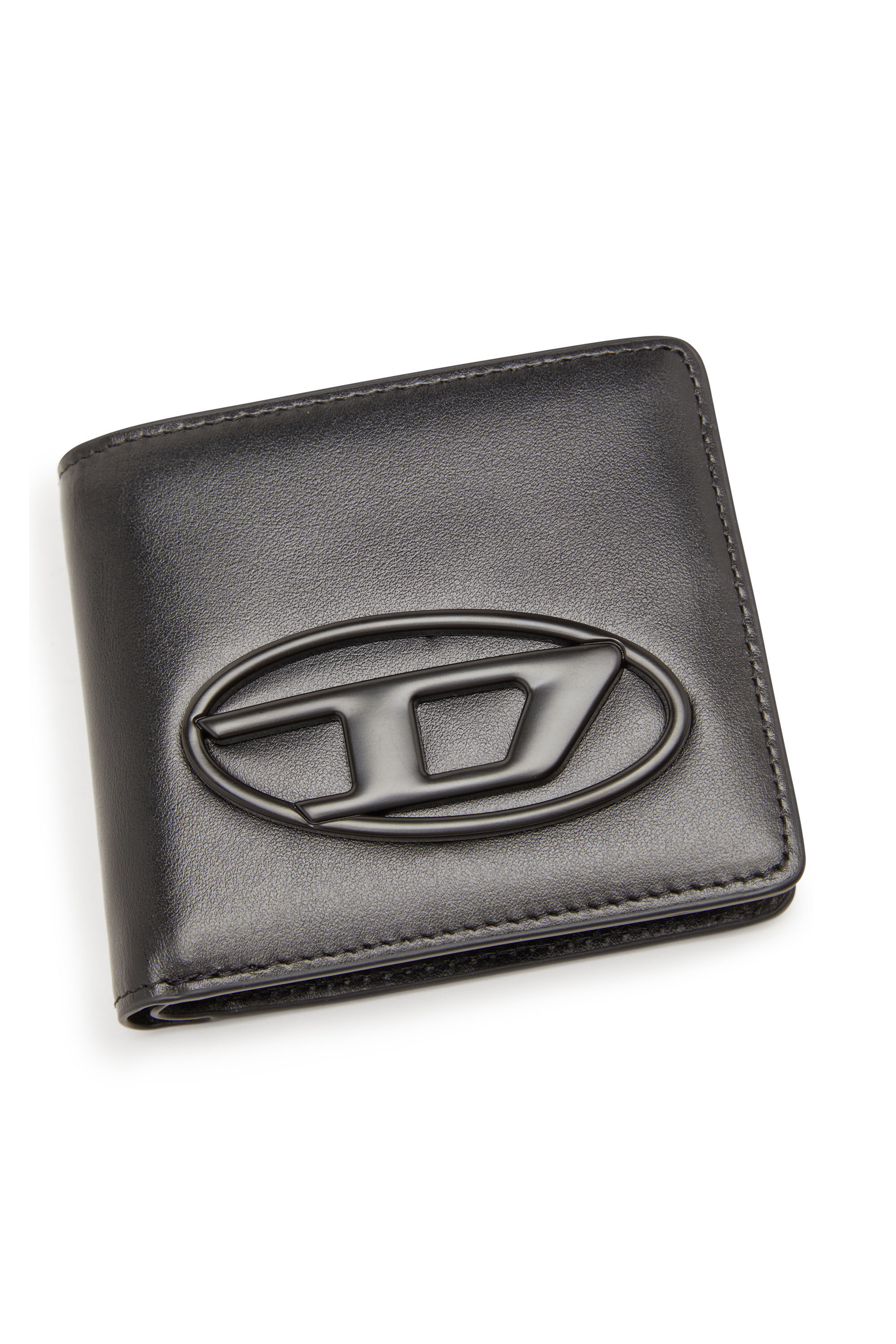 Diesel - HOLI-D BI FOLD COIN S 3D, Unisex Bifold-Portemonnaie aus gebondetem Neopren in Schwarz - Image 4