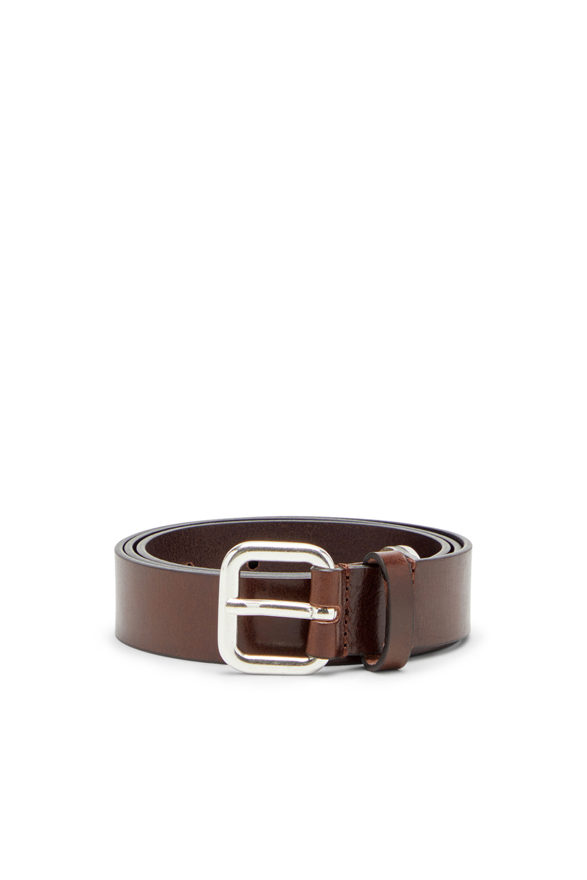 Diesel - B-INLAY, Unisex Gürtel aus Leder mit oval D-Logo in Braun - 1