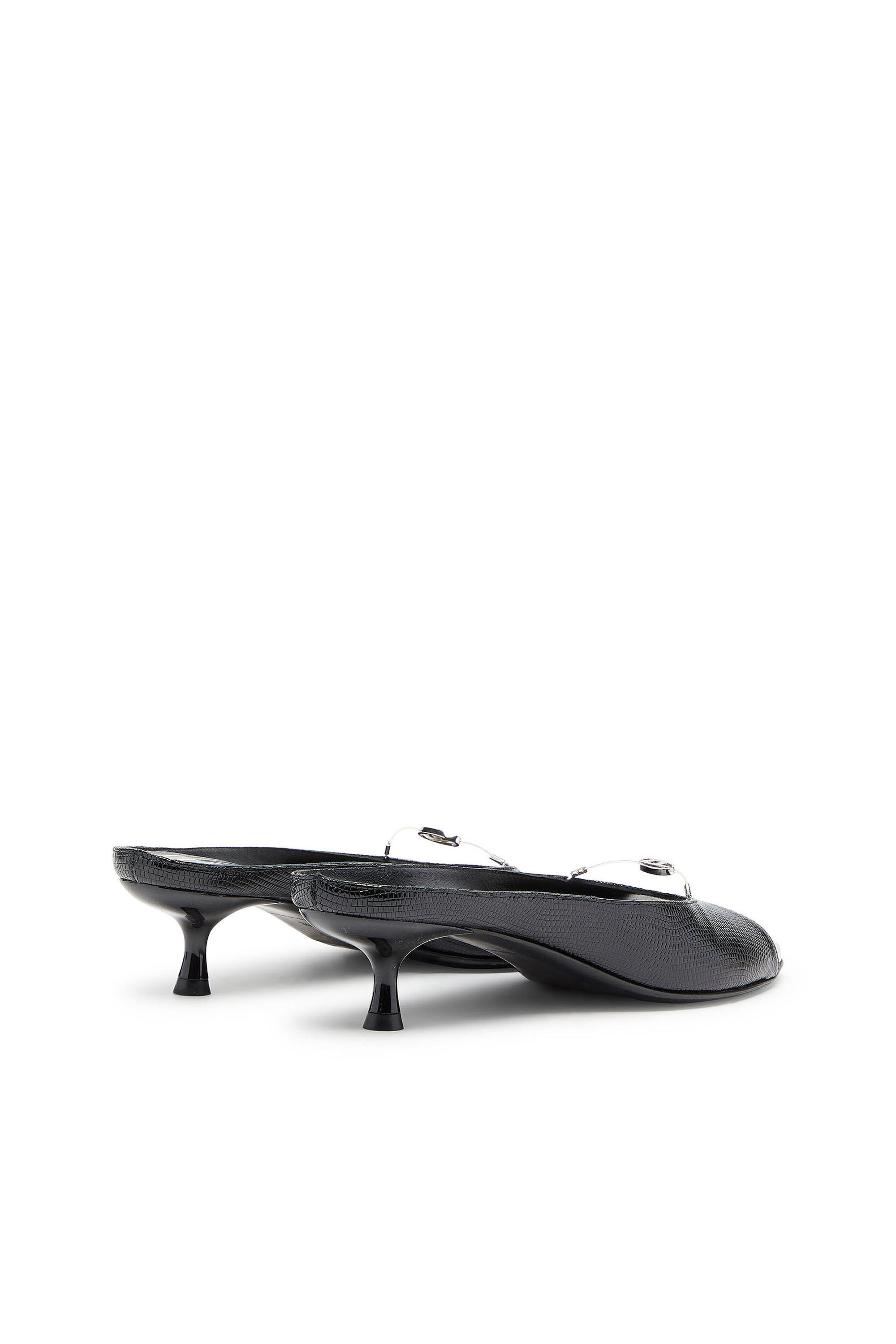 Diesel - D-DIAM'S-SA-40, Damen D-Diam's &ndash; Lederpantolette mit schwebendem Oval-D in Schwarz - 3