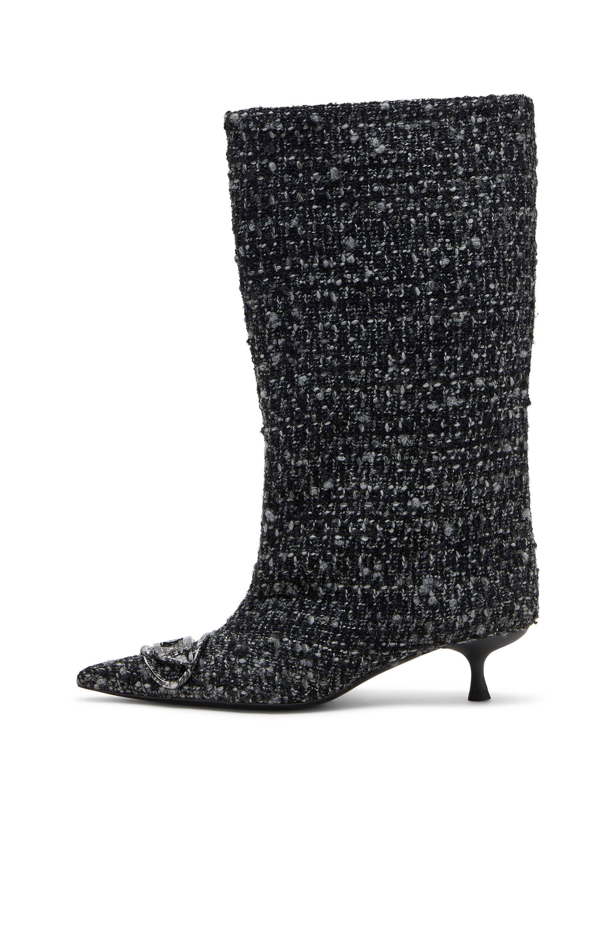 Diesel - D-VENUS 40 KB TUBE, Damen Bouclé-Kniehohe Stiefel in Schwarz - 6