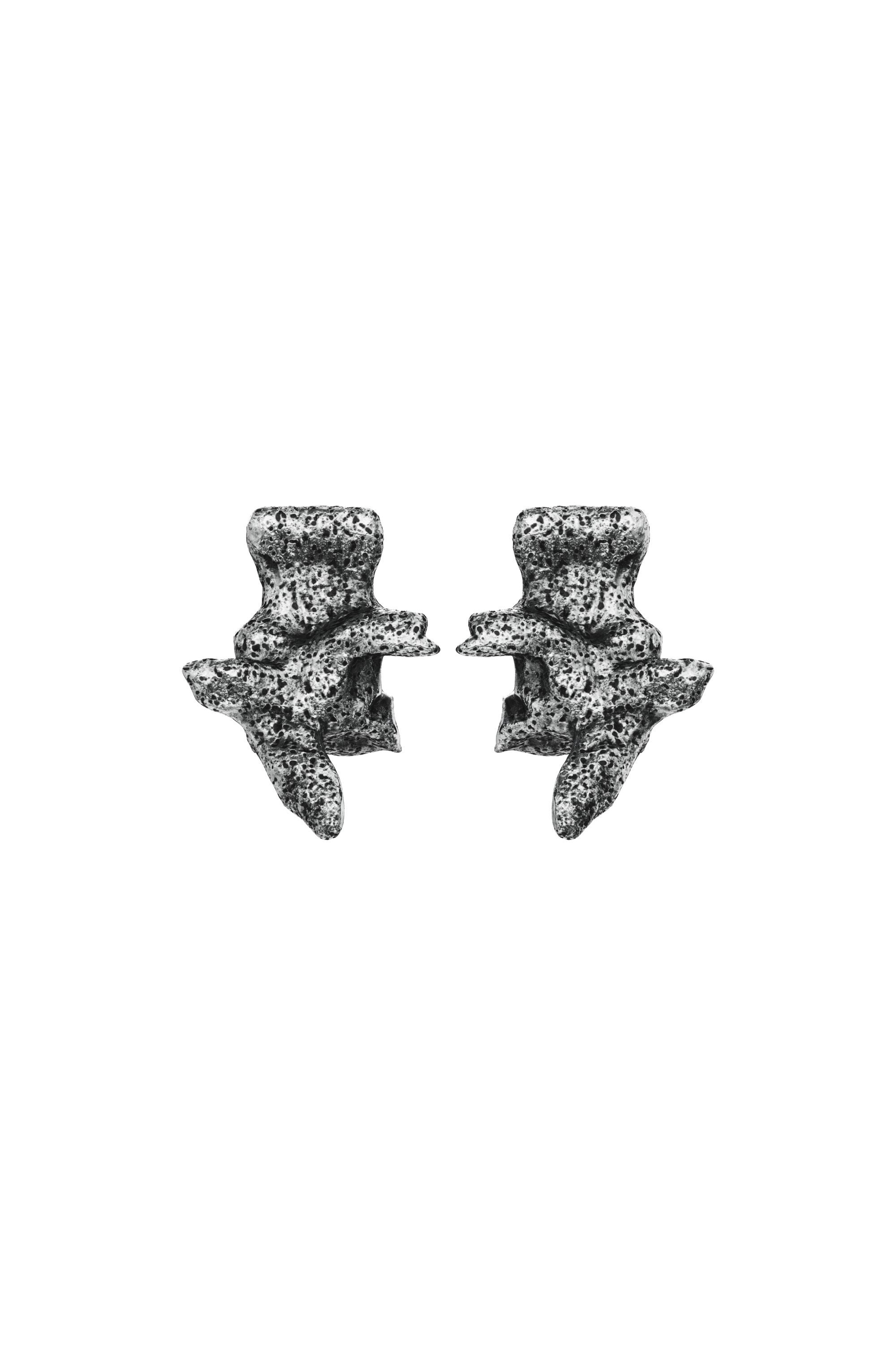 Diesel - DX1710040 JEWELLERY, Unisex Ohrstecker in silberfarben mit Nieten in Dunkelgrau - 2