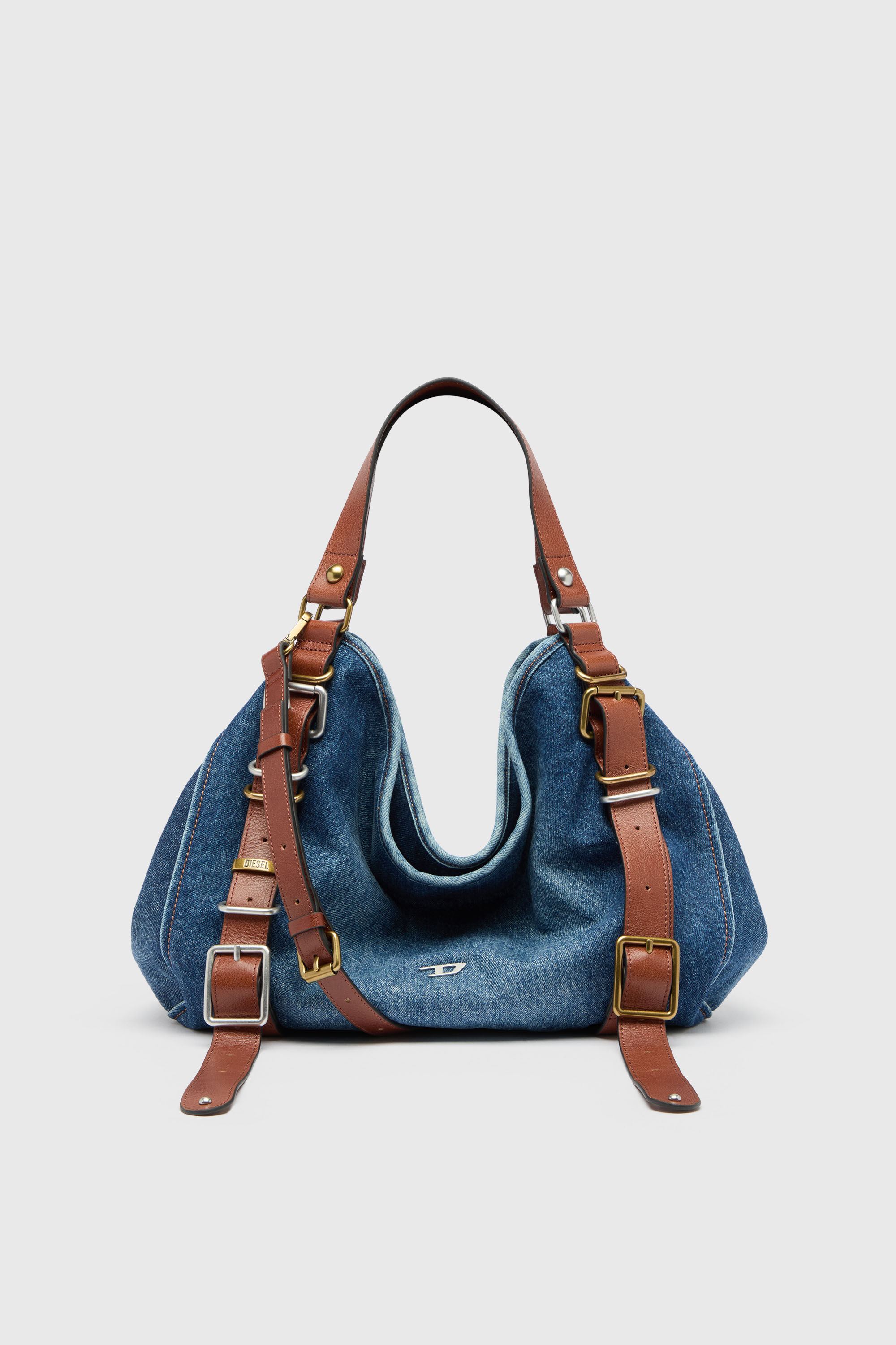 Diesel - D-ONE TOPHANDLE M, Damen D-One-Medium Top-Handle-Tasche aus Denim und Leder in null - 1
