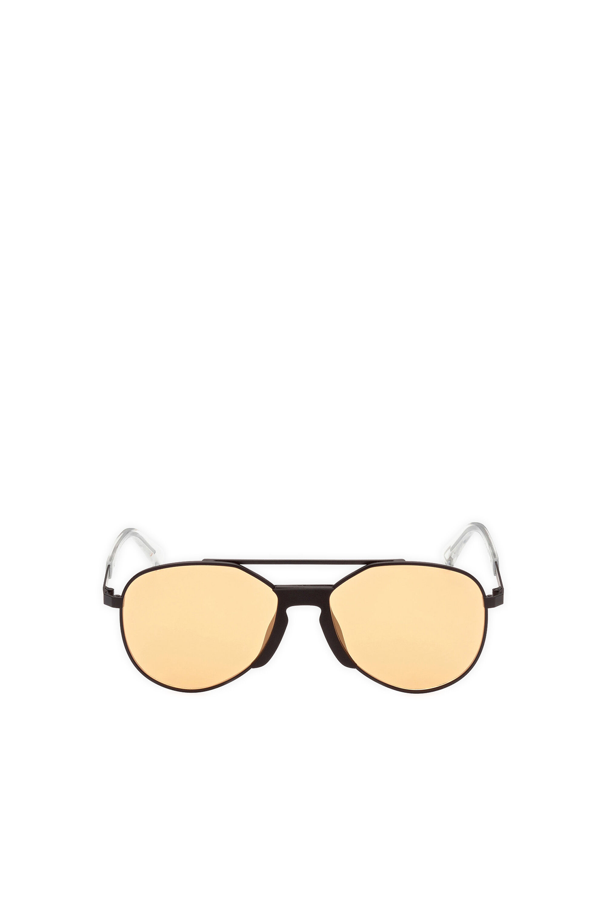 Diesel - DL0339, Herren Sonnenbrille mit Überarbeitete Pilotenform in Schwarz/Gelb - 1