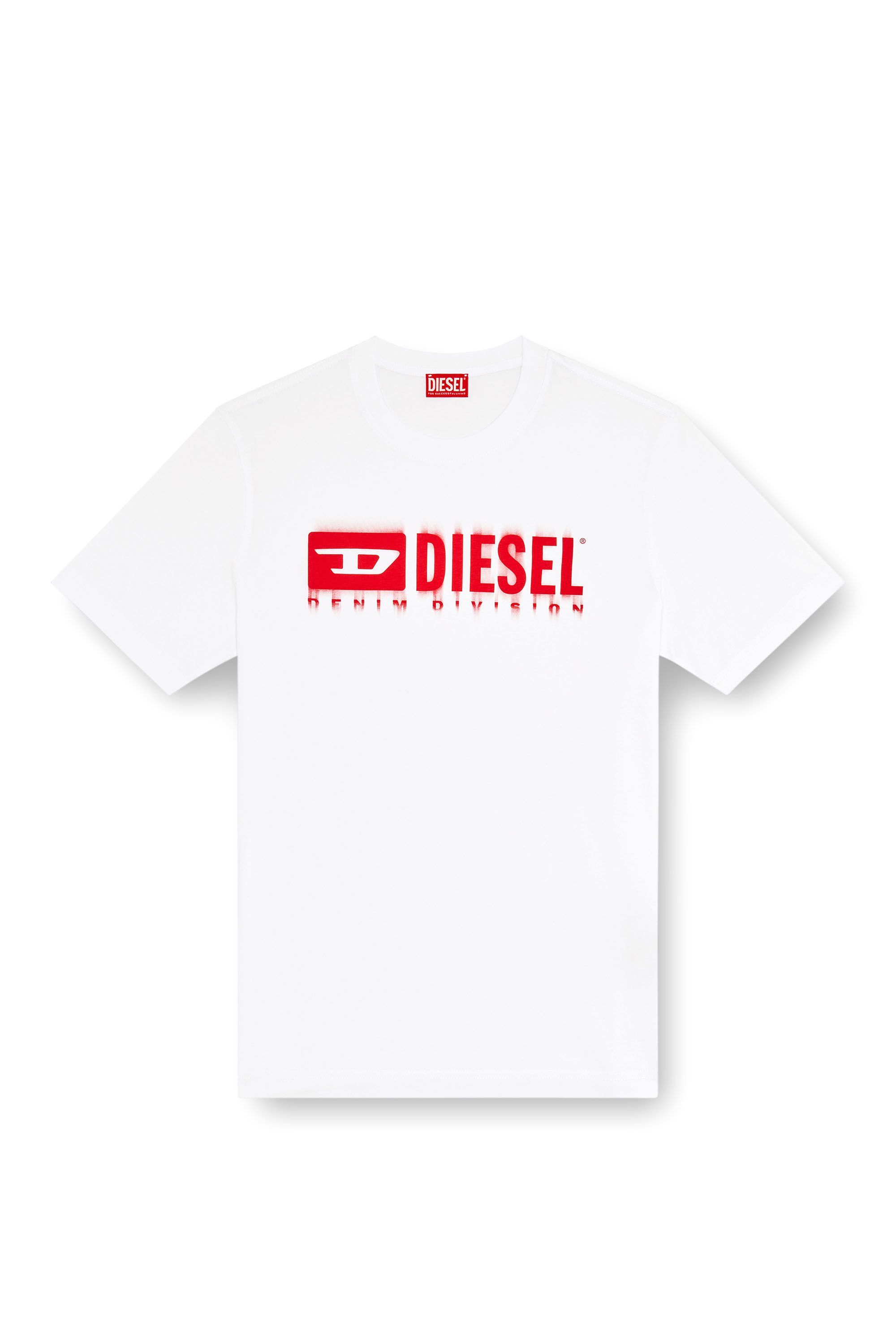 Diesel - T-ADJUST-Q7, Herren T-Shirt mit verschwommenem Diesel-Logo in Weiss - Image 2