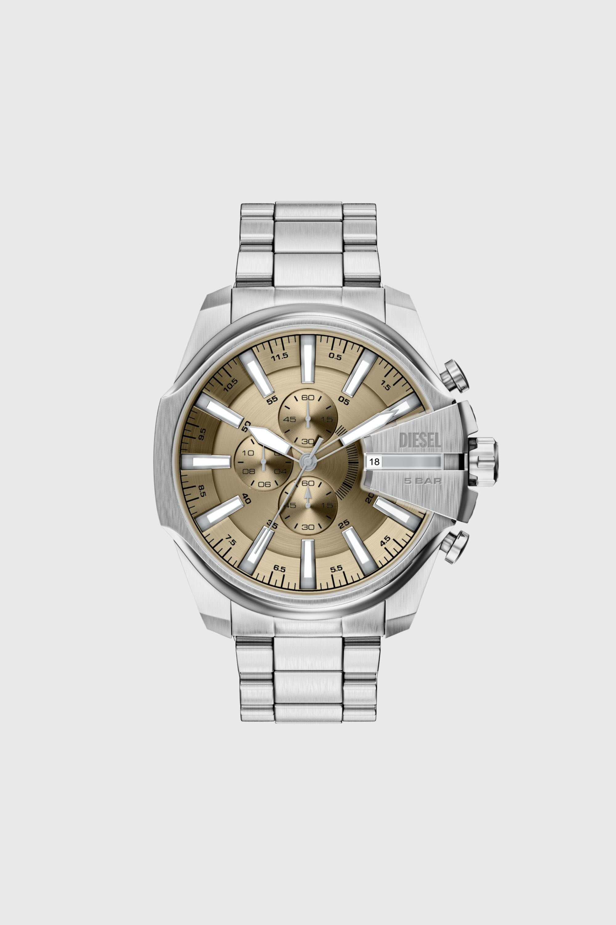 Diesel - DZ4702 WATCH, Herren Mega Chief Slim Edelstahl-Uhr in Silber - 1