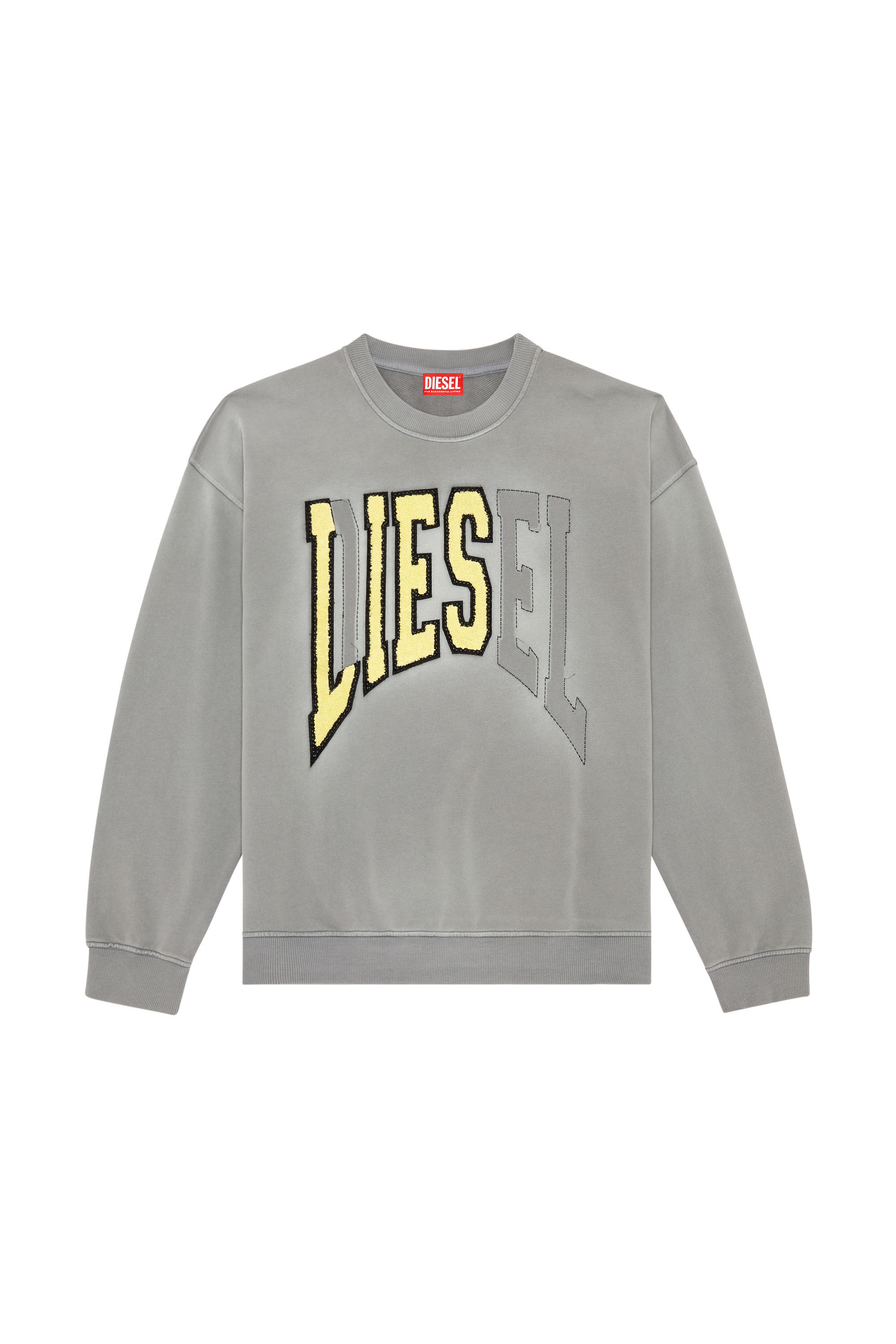 Diesel - S-BOXT-N6, Man College sweatshirt with LIES patches in Grey - Image 2