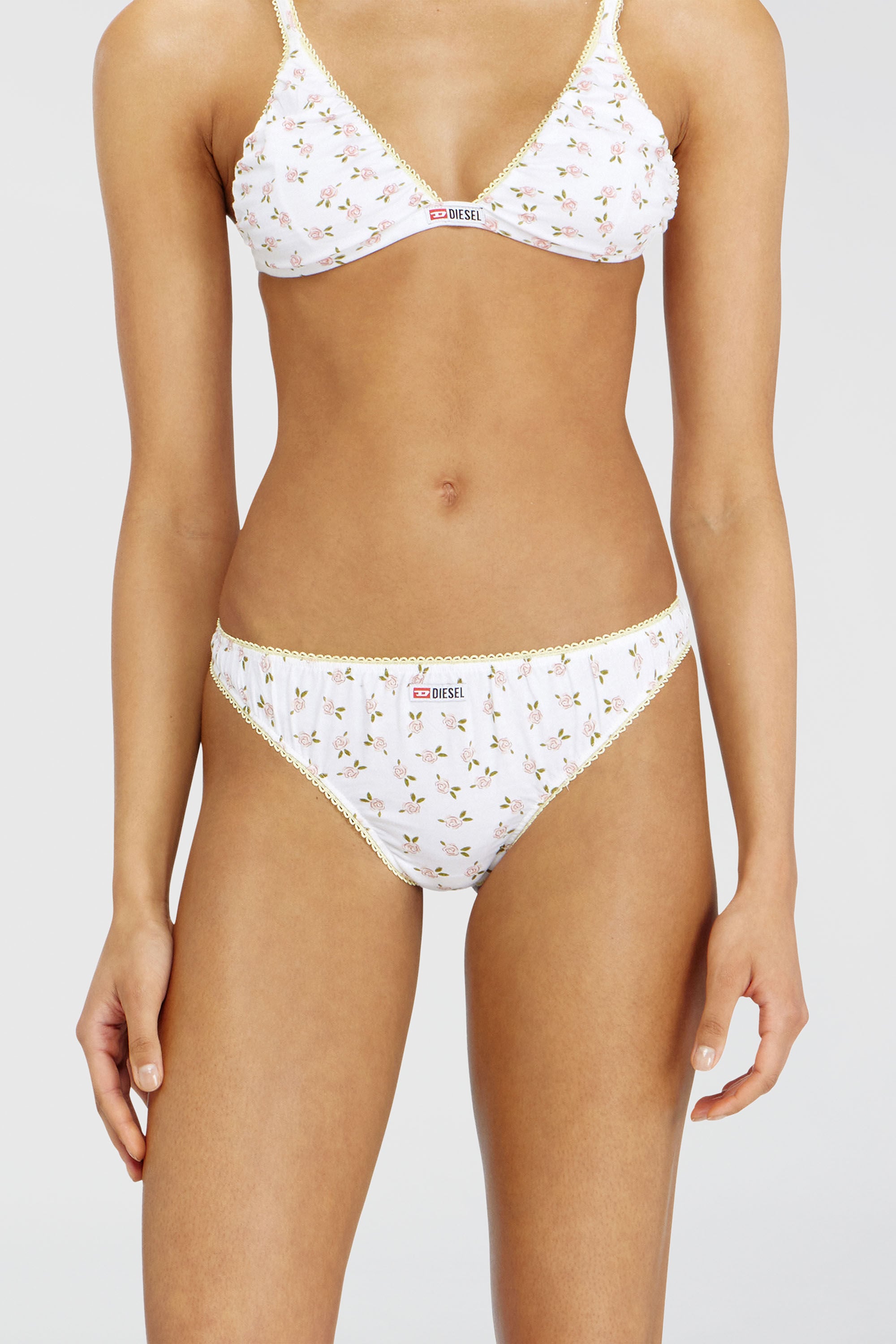 Diesel - ALEXIS-D-CORE, Damen String in Baumwolle mit all-over Blumenmuster in Wei&szlig; - 3