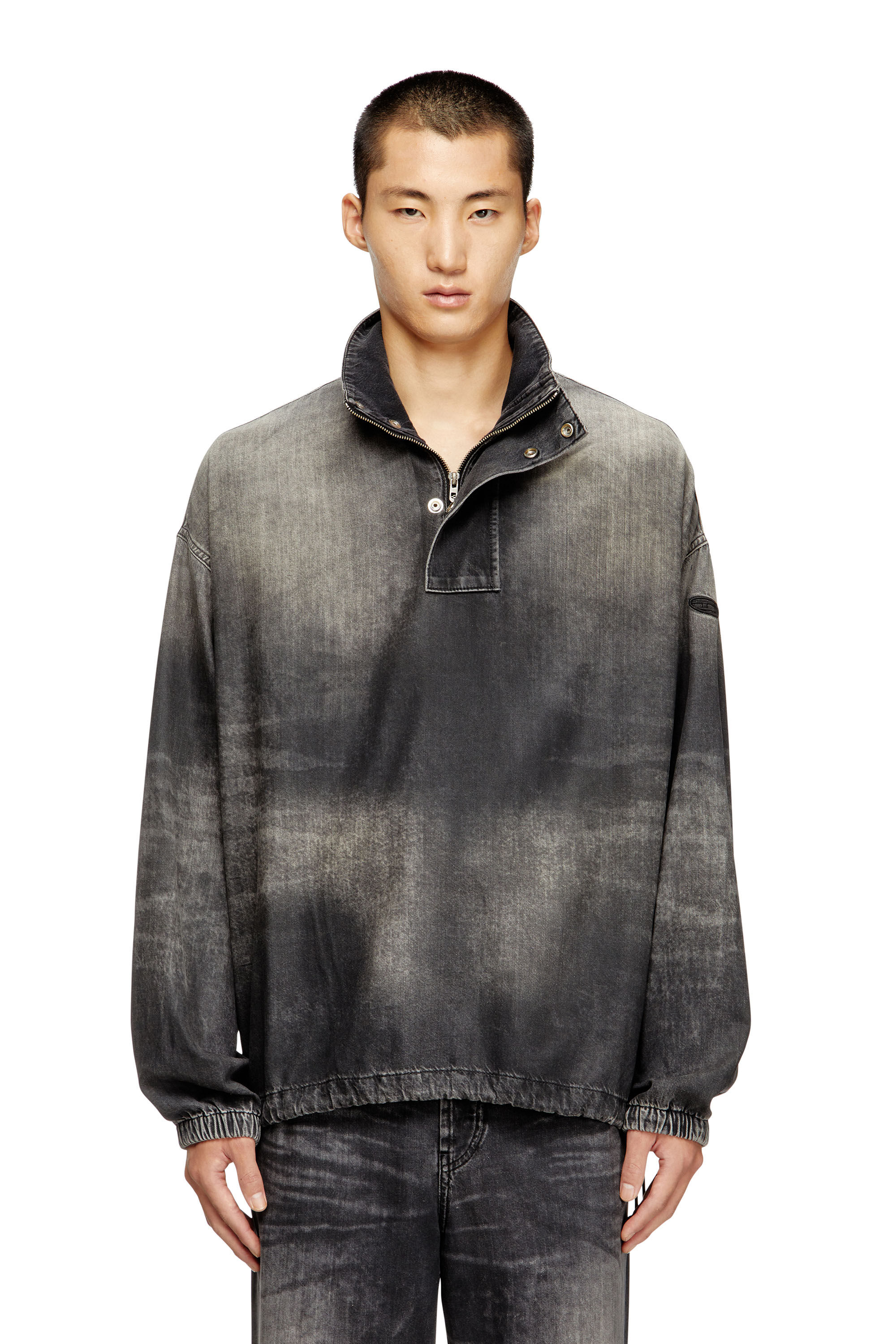 Diesel - D-FLOW-S3, Unisex Denim-Top mit Stehkragen in Schwarz - 3