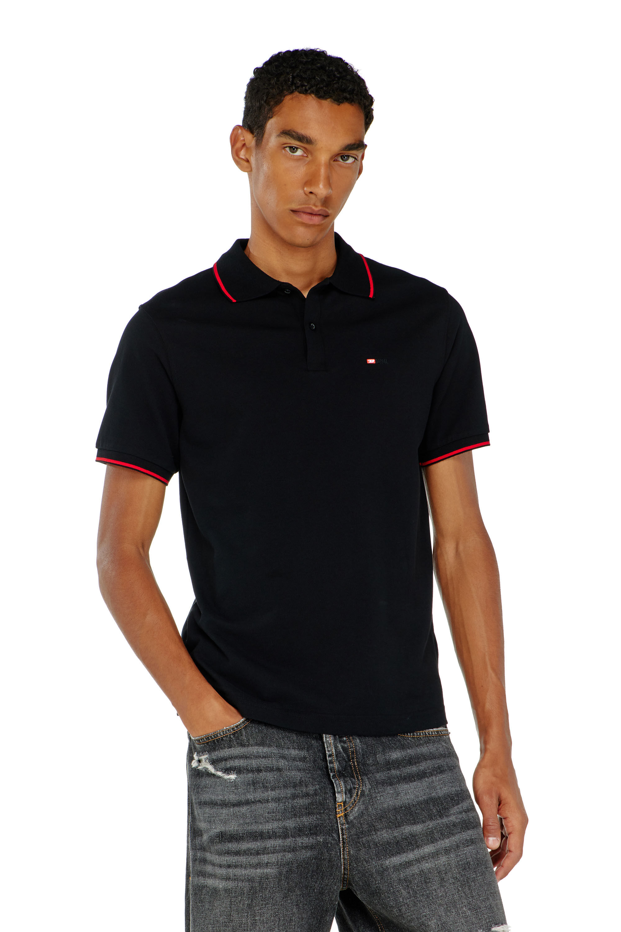 Diesel - T-FERRY-MICRODIV, Herren Poloshirt mit Diesel-Microstickerei in Schwarz - 3