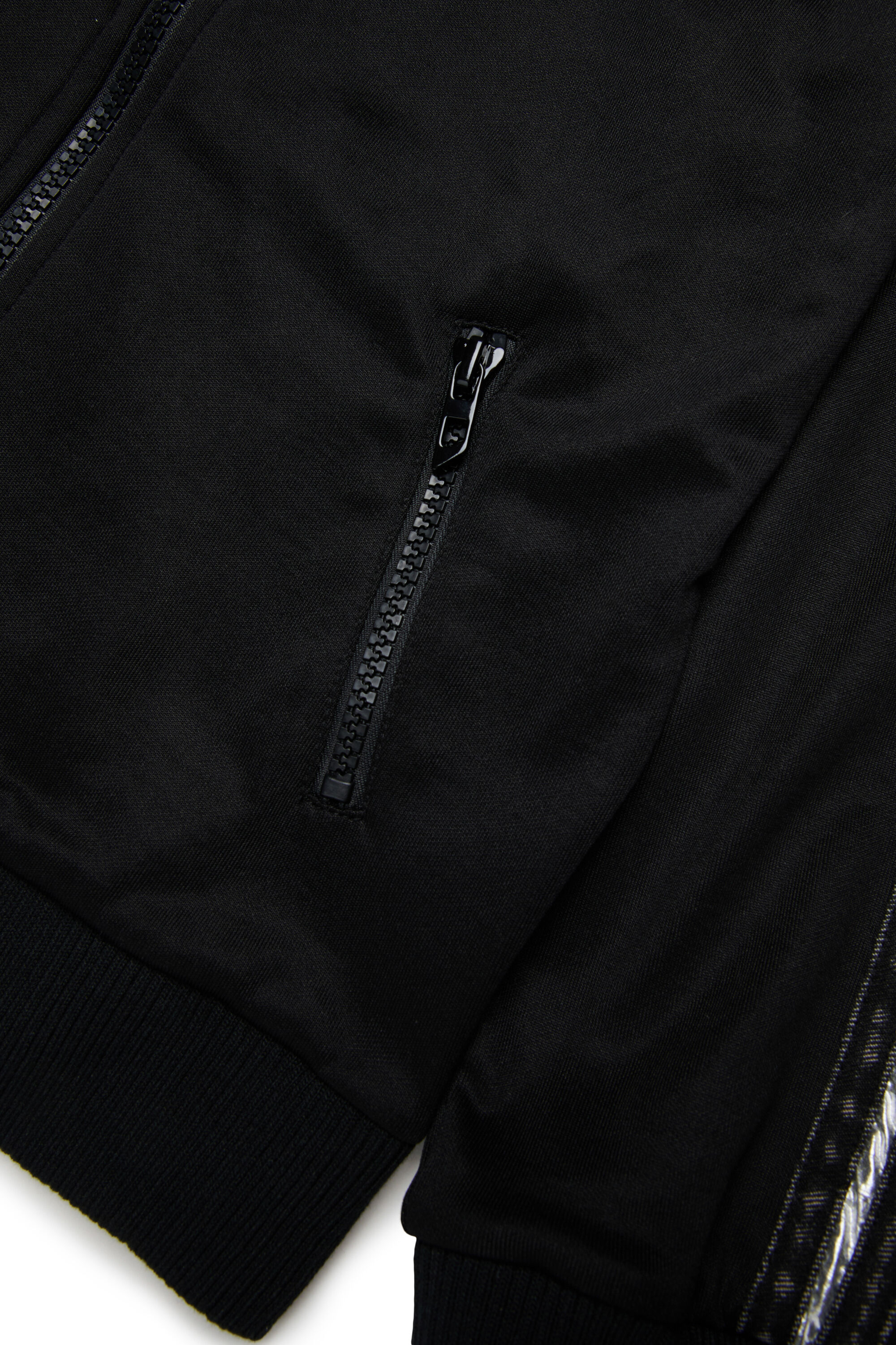 Diesel - SACARON, Herren Sweatshirt mit Rei&szlig;verschluss und Logo-Detail in Schwarz - 4