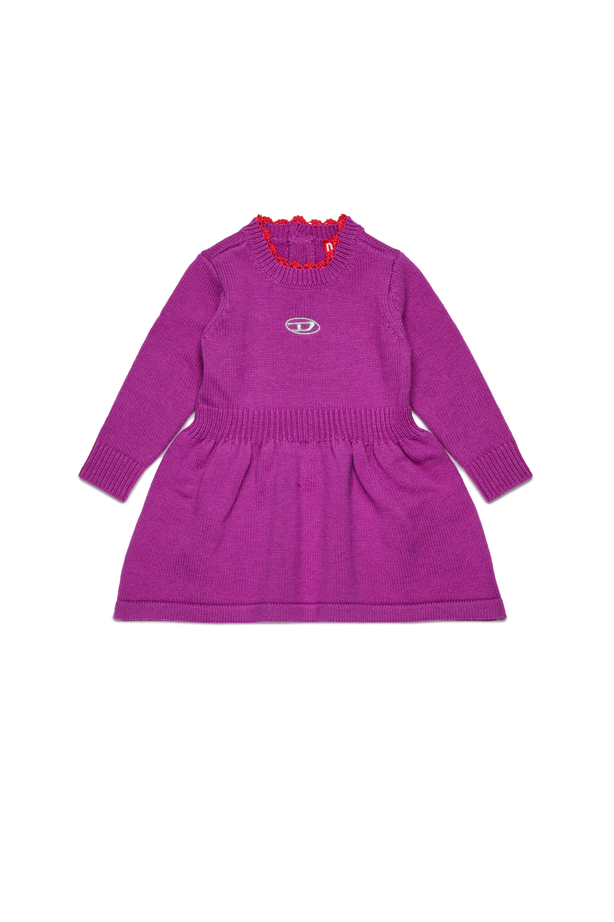 Diesel - DALLEB, Damen Wollkleid mit eingesticktem Logo in Violett - 1