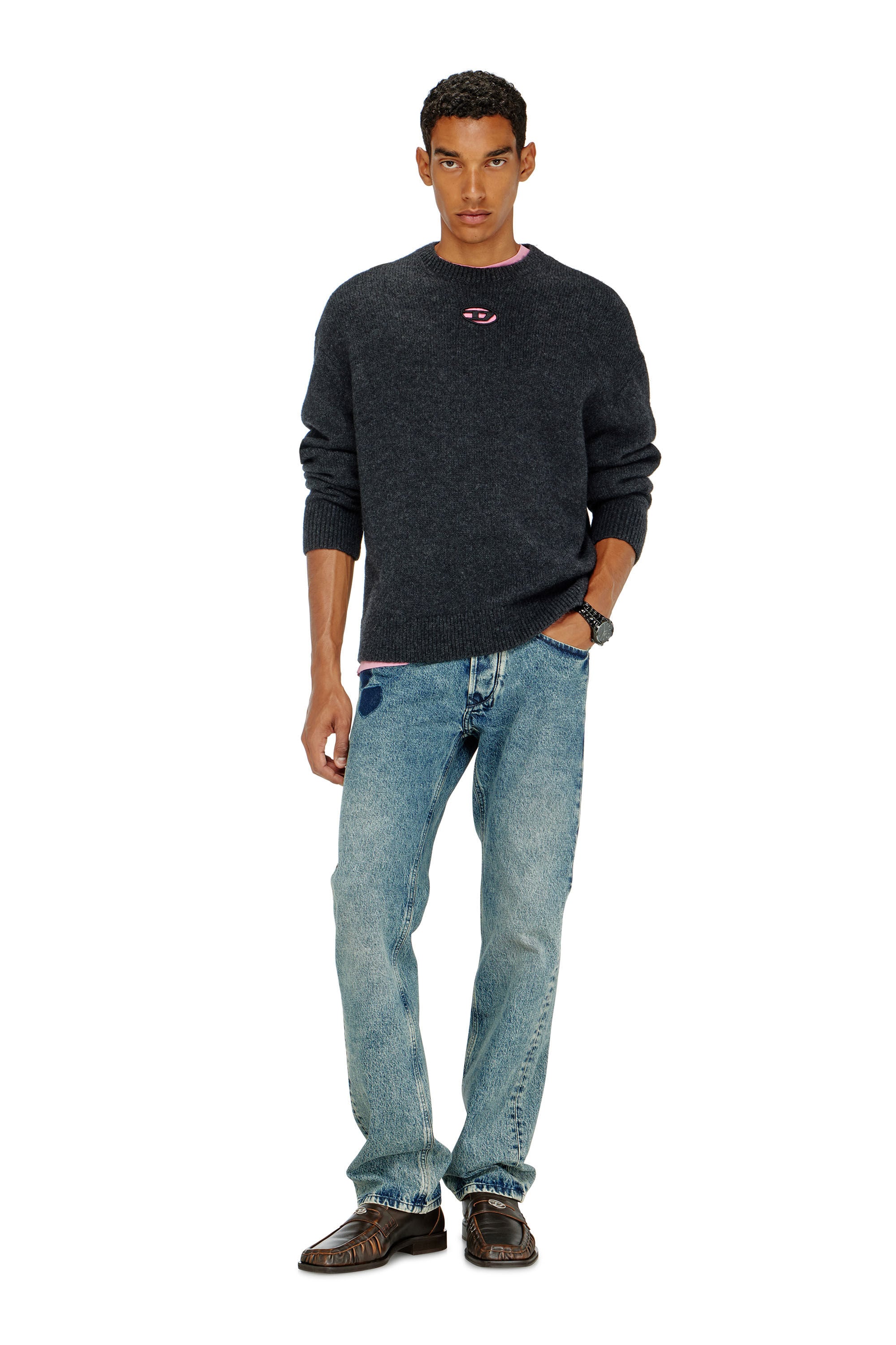Diesel - K-AREESO, Herren Pullover aus Woll- und Alpakamischung in Schwarz - 1