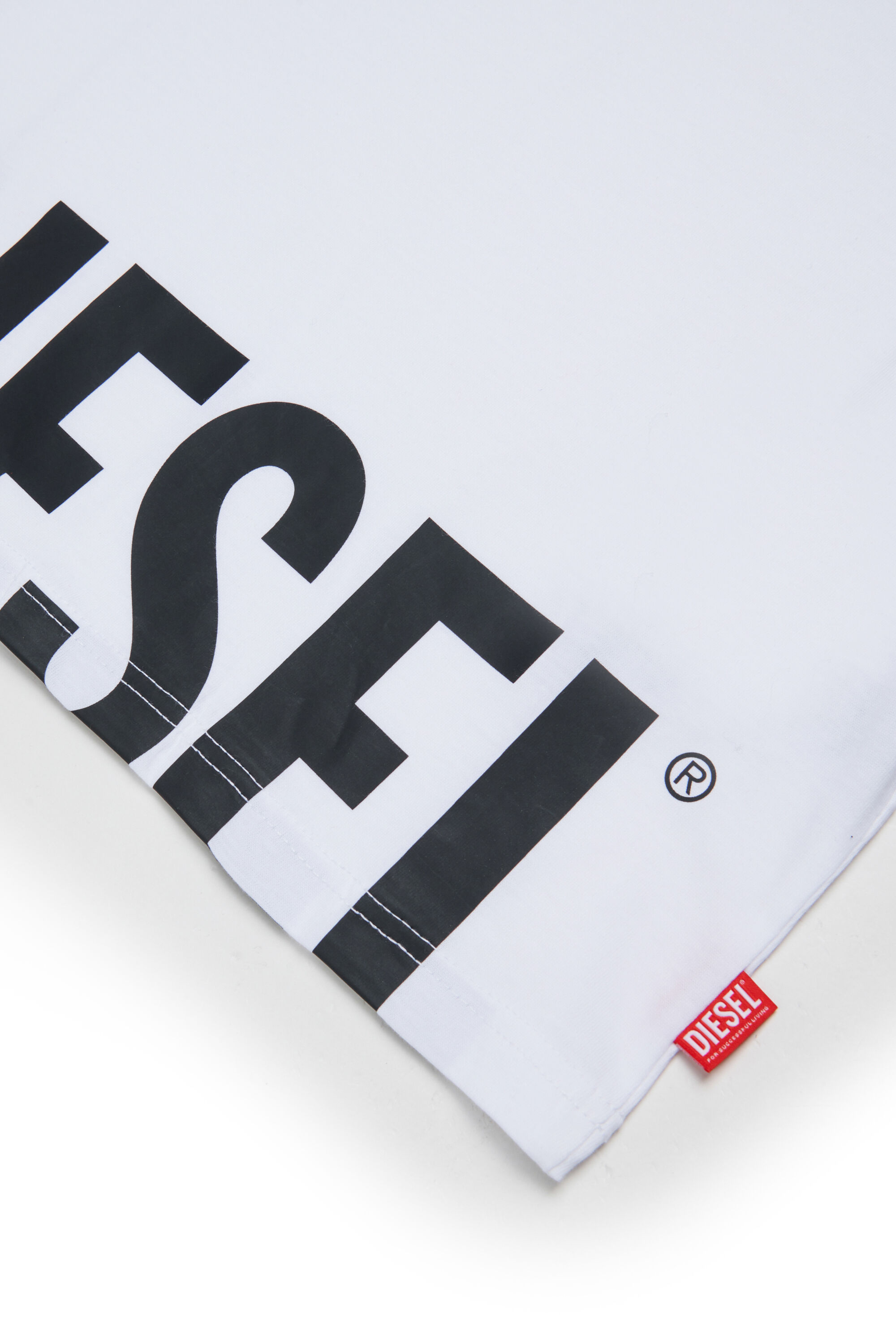 Diesel - TPRES, Herren T-Shirt mit abgeschnittenem Logo in Wei&szlig; - 4