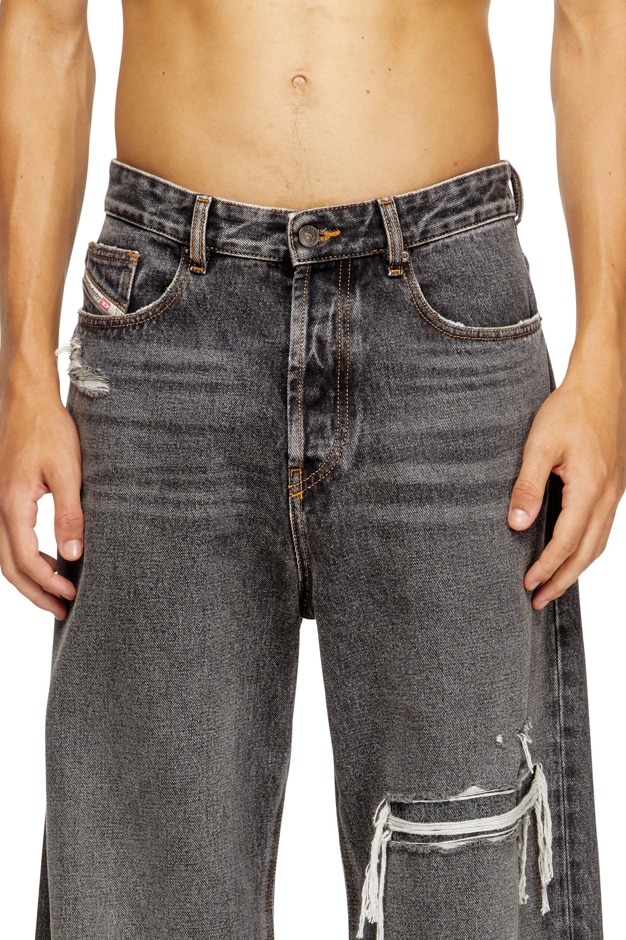 Diesel - Herren Relaxed Jeans D-Rise 007F6, Schwarz/Dunkelgrau - 5