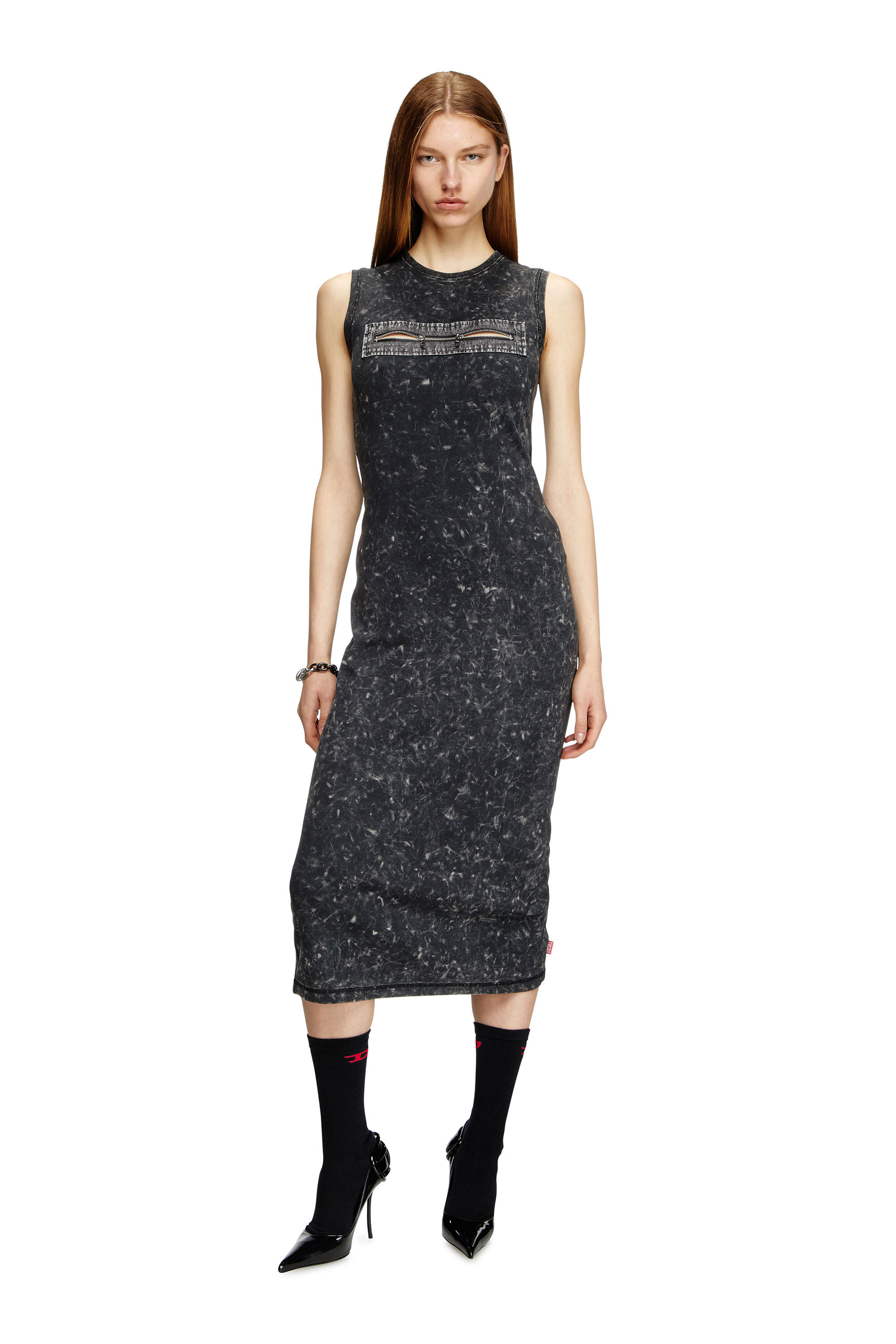 Diesel - D-PRA, Damen Ärmelloses Reißverschluss-Kleid in Schwarz - 3