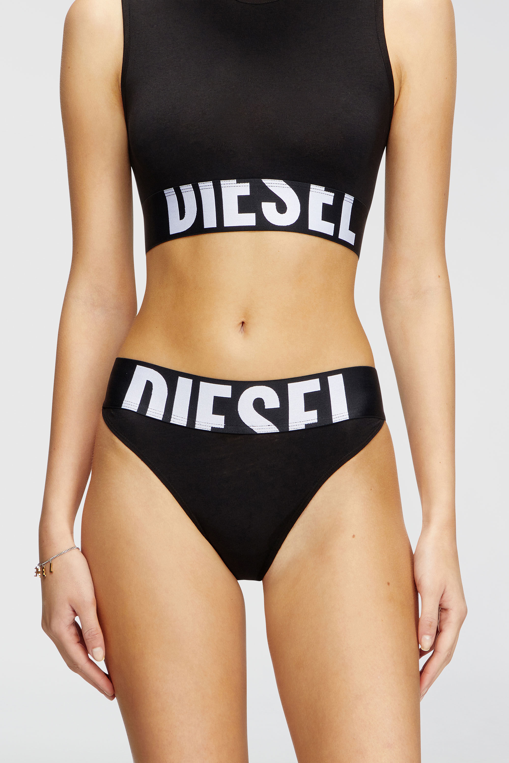 Diesel - LOLA-D-POP-3PACK, Damen Slips mit Cut-off-Logo im Dreierpack in Schwarz - 3