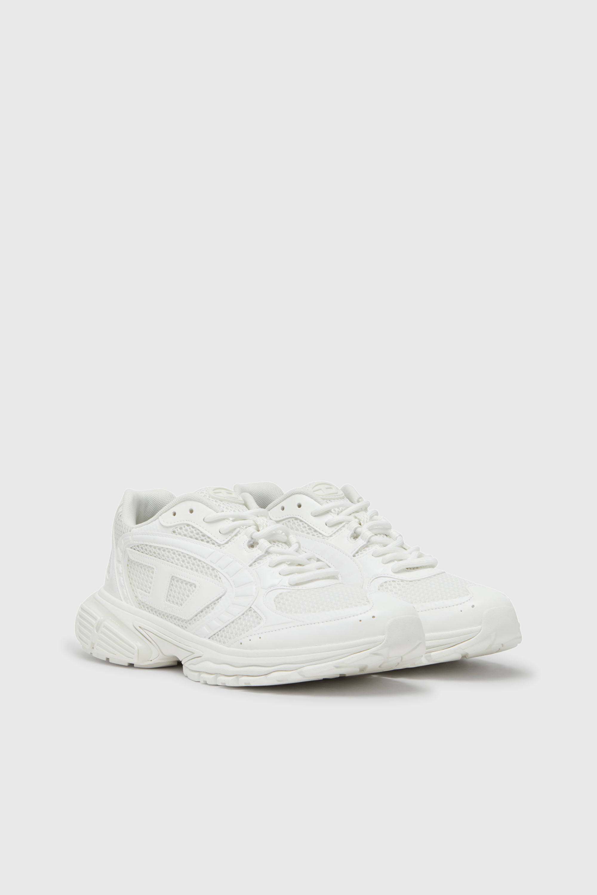 Diesel - S-PRO-V-DENSE LOW W, Damen S-Pro-V-Dense-Einfarbige Sneakers aus Mesh mit Oval D-Logo in Wei&szlig; - 2
