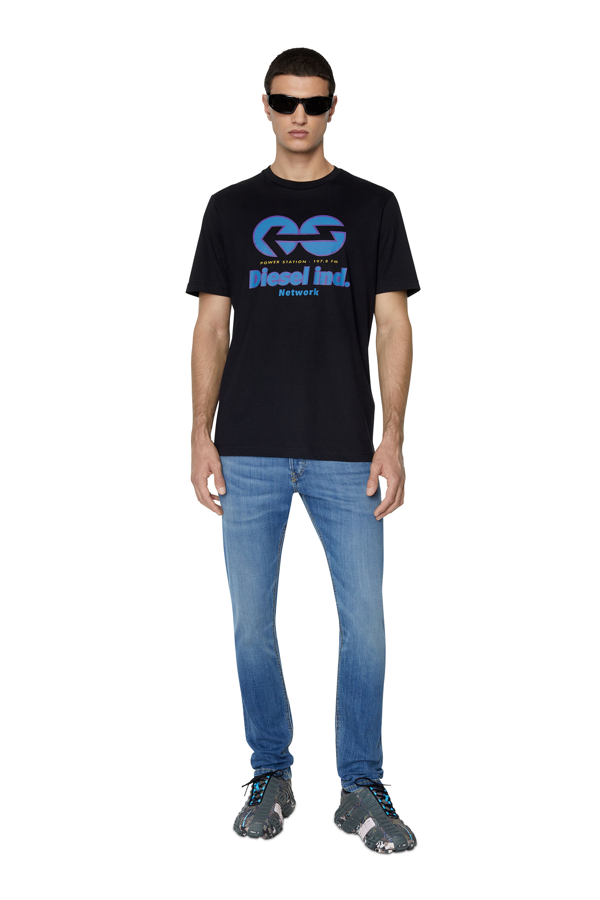Diesel - D-Luster 0ELAV Slim Jeans, Mittelblau - Image 1
