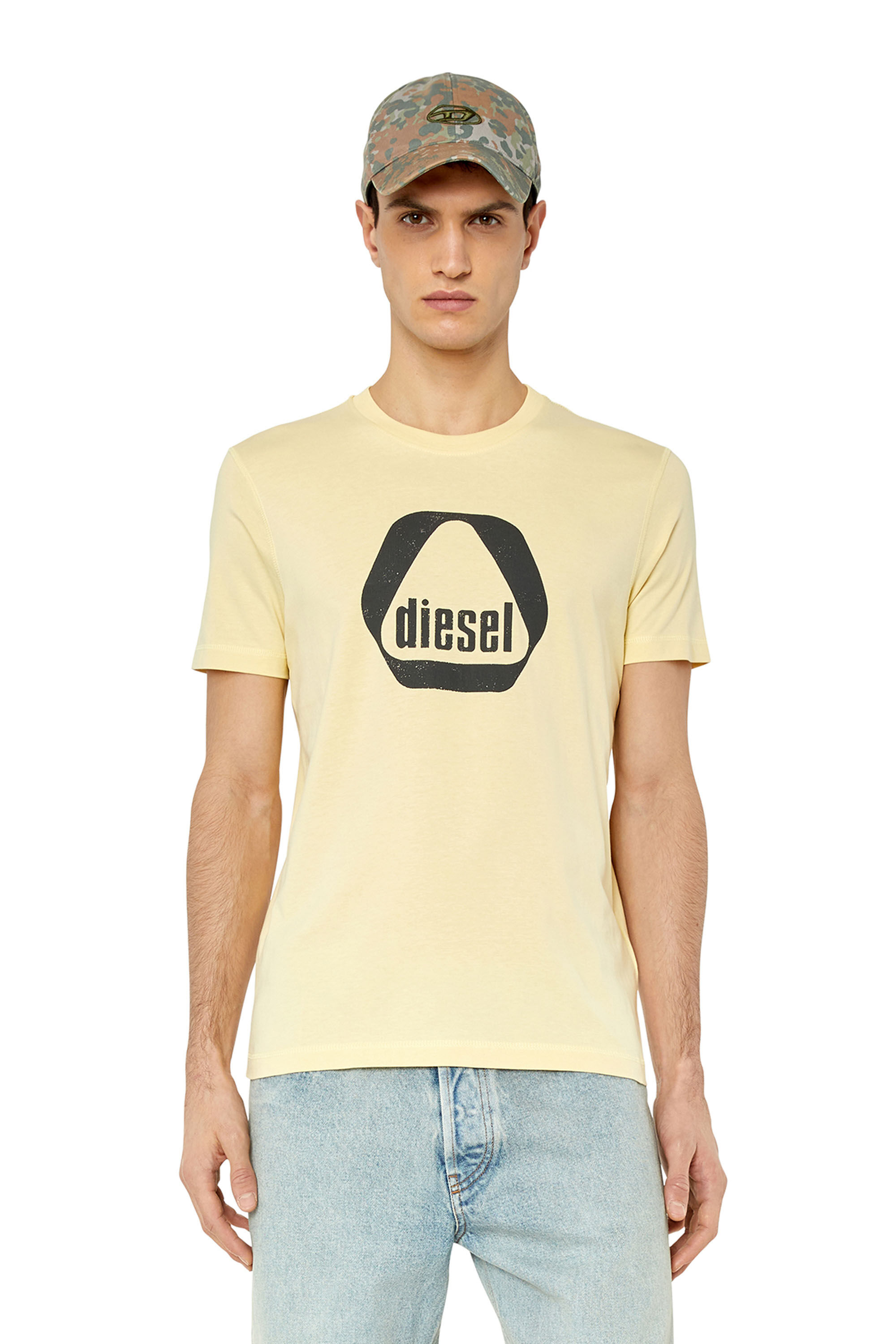 Diesel - T-DIEGOR-G10, Herren T-Shirt mit Utility-Logo-Print in Beige - 3