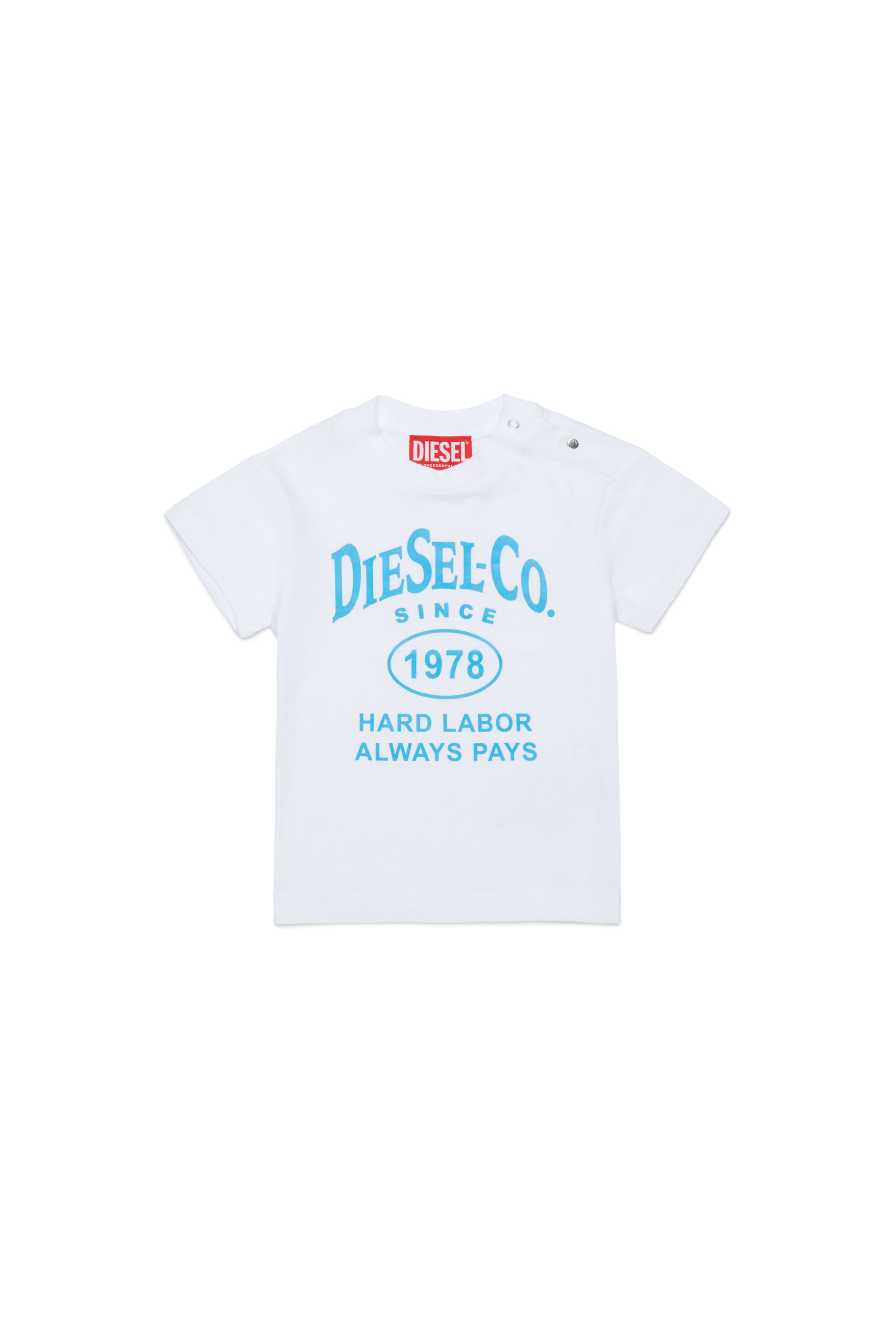 Diesel - TSINB, Herren T-Shirt aus Baumwolle mit Slogan-Print in Wei&szlig; - 1