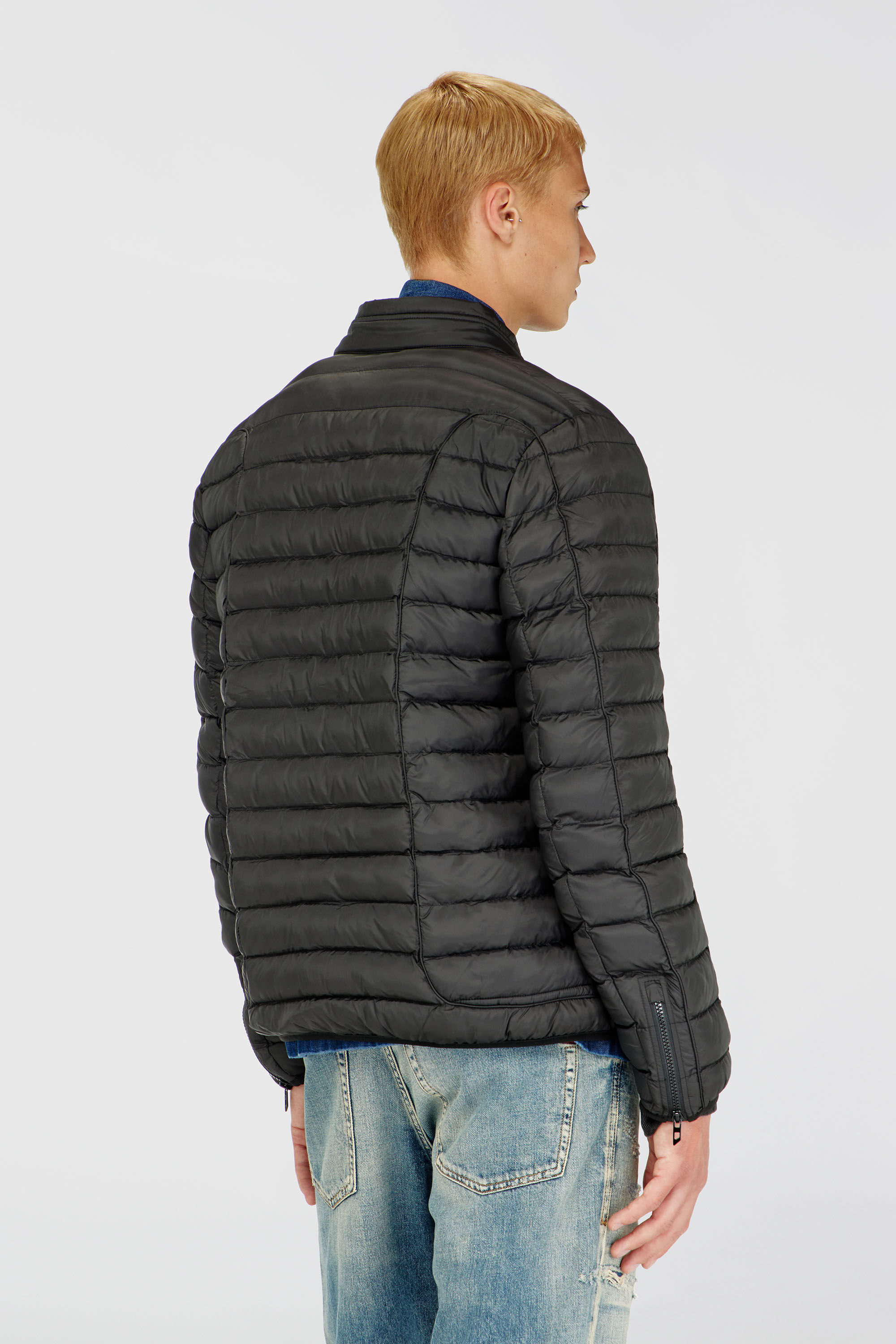 Diesel - W-PILOT, Herren Pufferjacke aus leichtem Nylon in Schwarz - 4