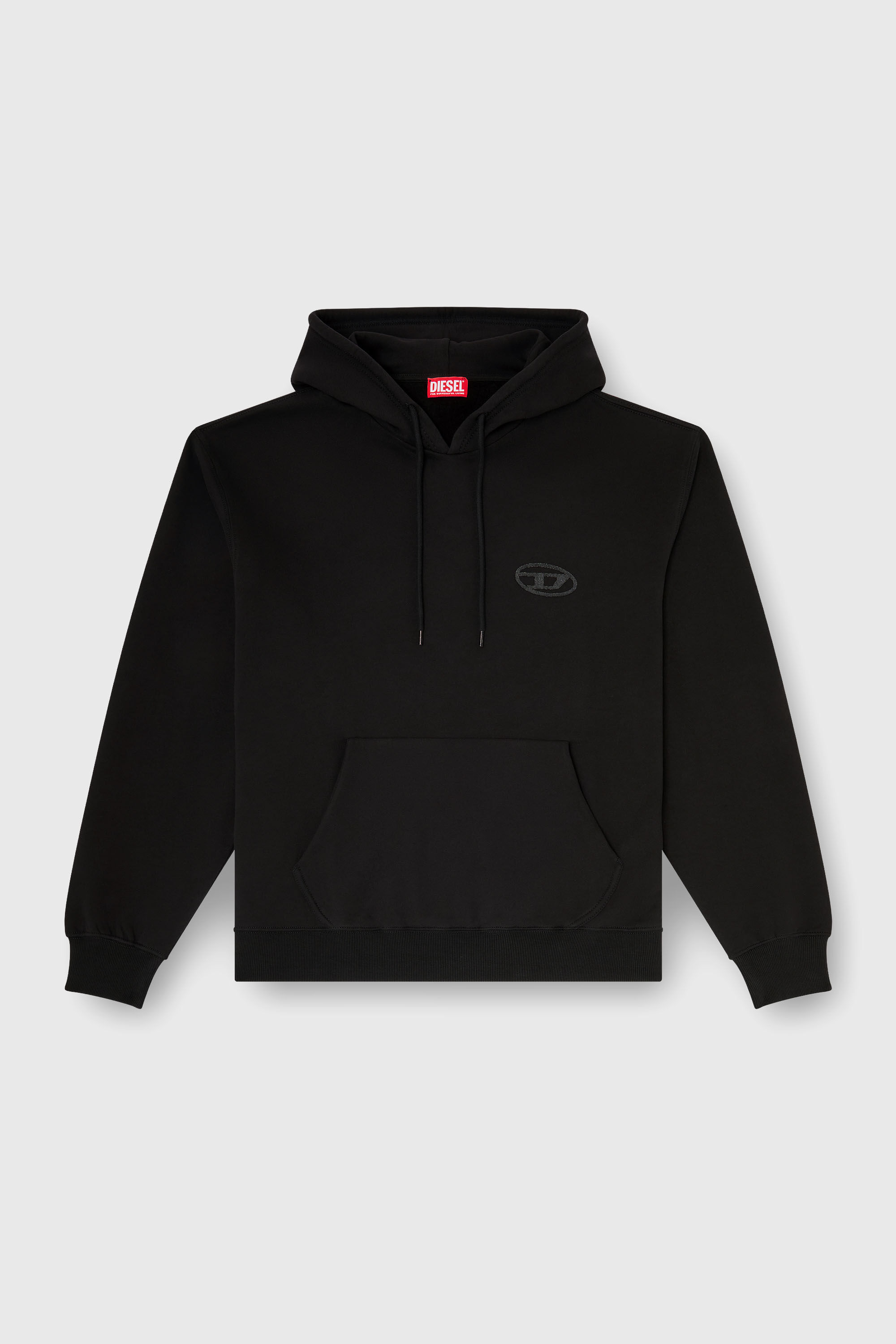 Diesel - S-LUK-H-T92, Herren Hoodie aus Baumwolle mit tonalem Oval D Logo-Stickerei in Schwarz - 2