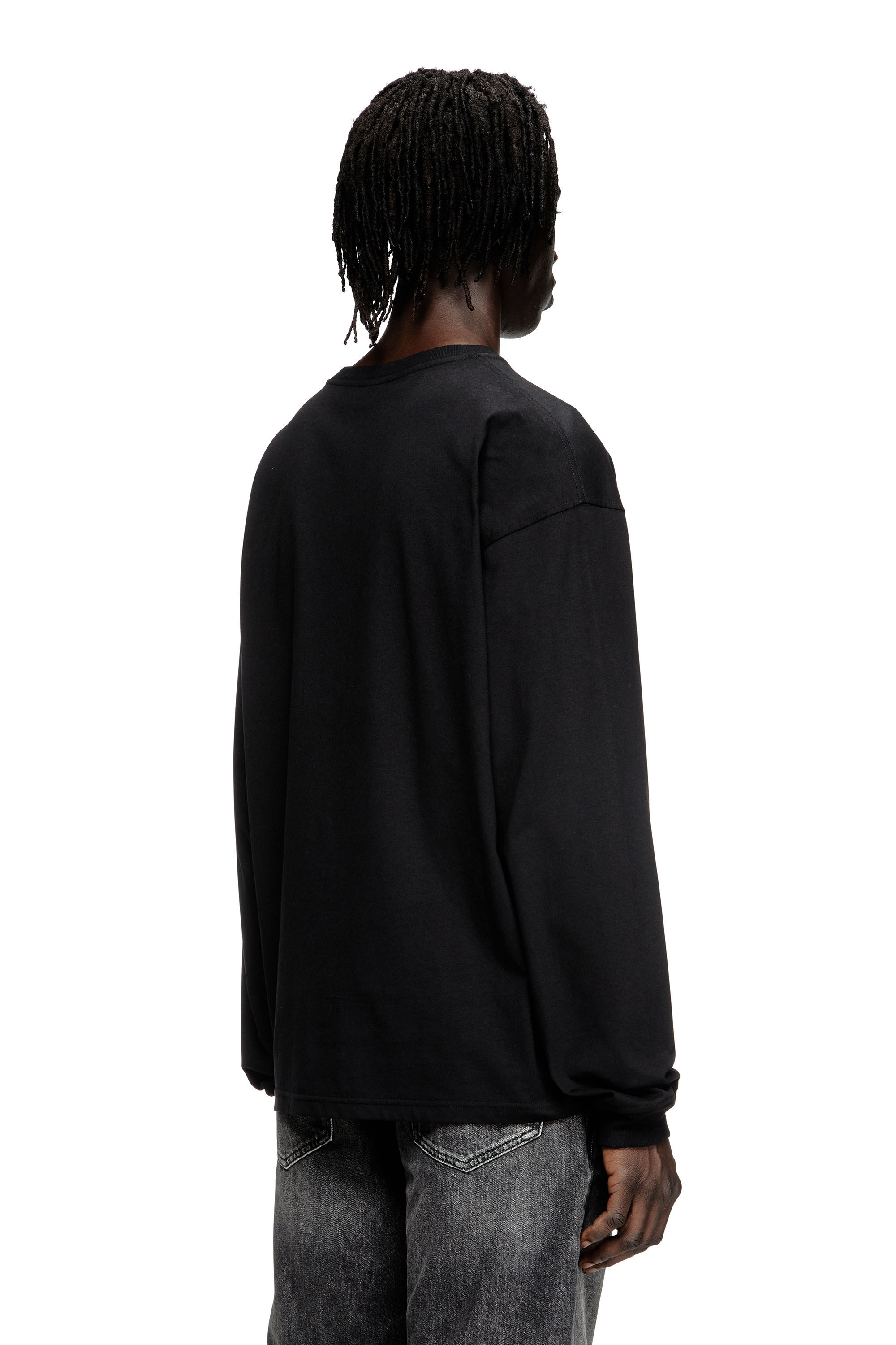 Diesel - PR-T-BOXT-LS-TOM25-1, Unisex Langarm-T-Shirt mit Grafik-Print in Schwarz - 4