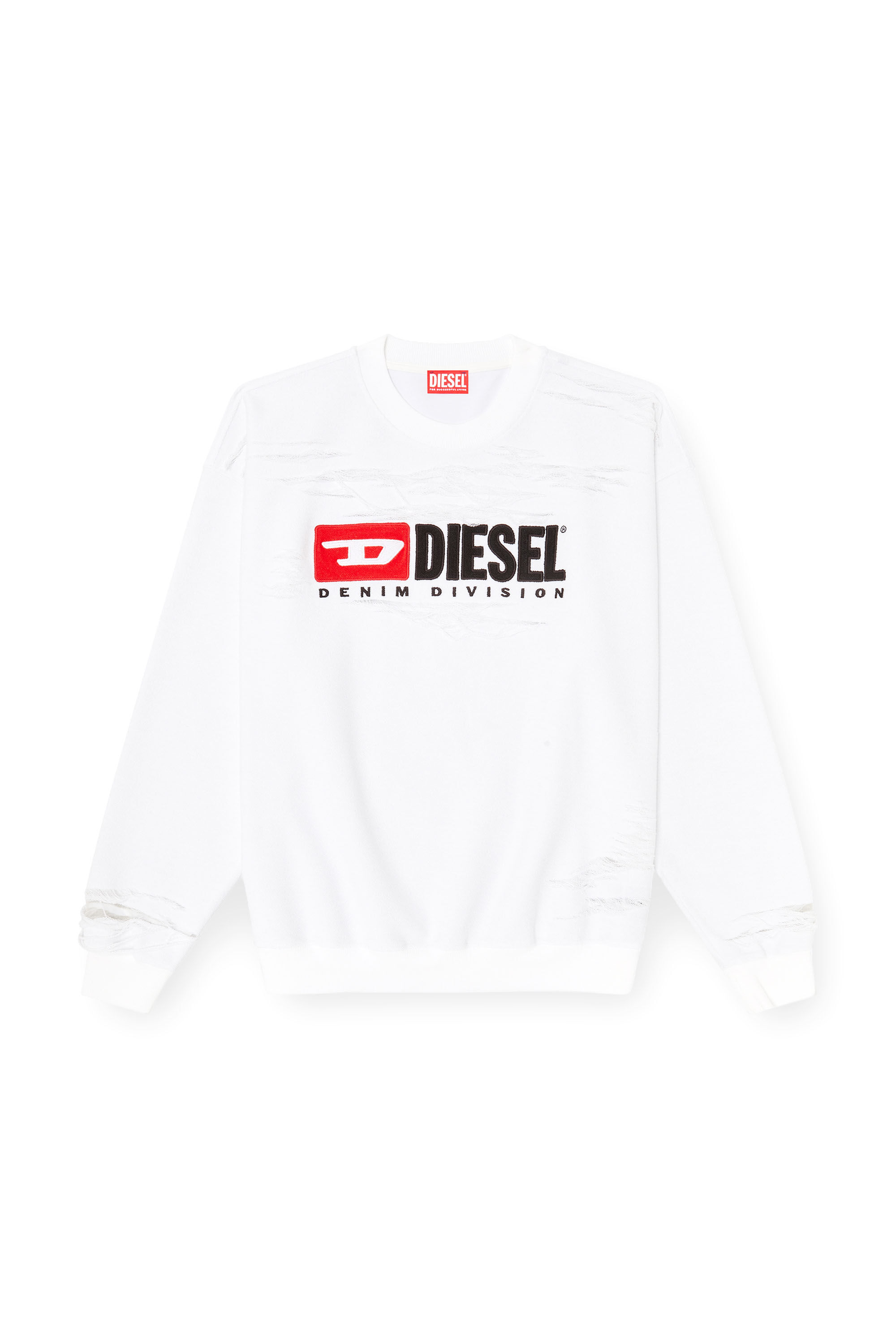 Diesel - S-BOXT-V1, Herren Sweatshirt mit Devor&eacute;-Schwebef&auml;den in null - 2